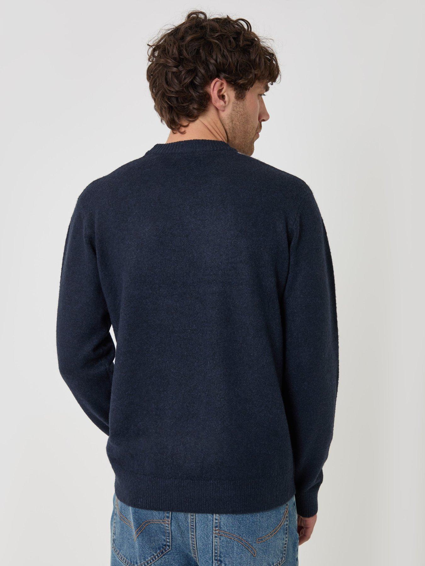 Image 2 of 4 of Threadbare Argyle Crew Neck Jumper In Navy Patterned