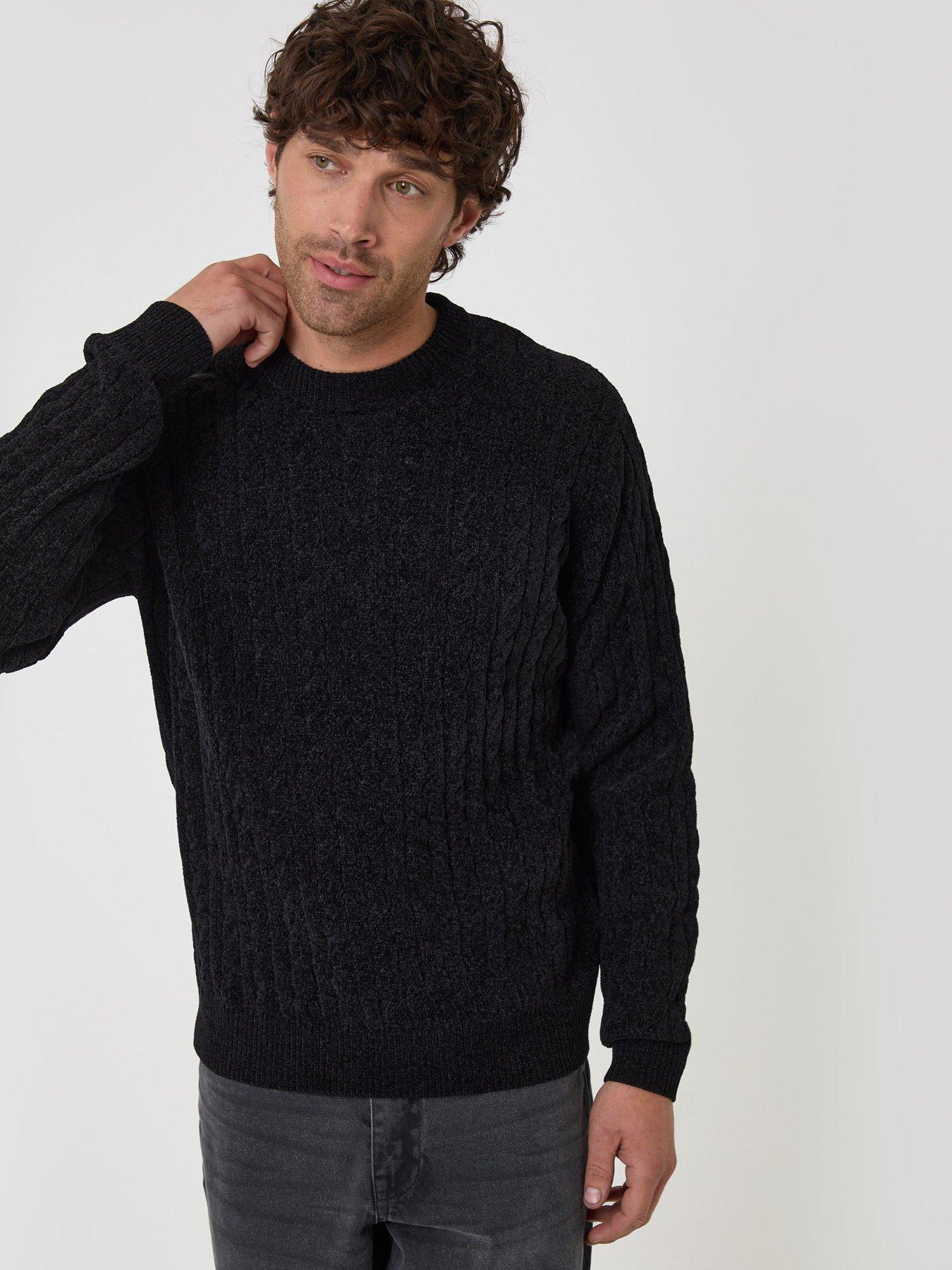 Image 1 of 5 of Threadbare Mens Jumper Crew Jacobson - Black 7gg