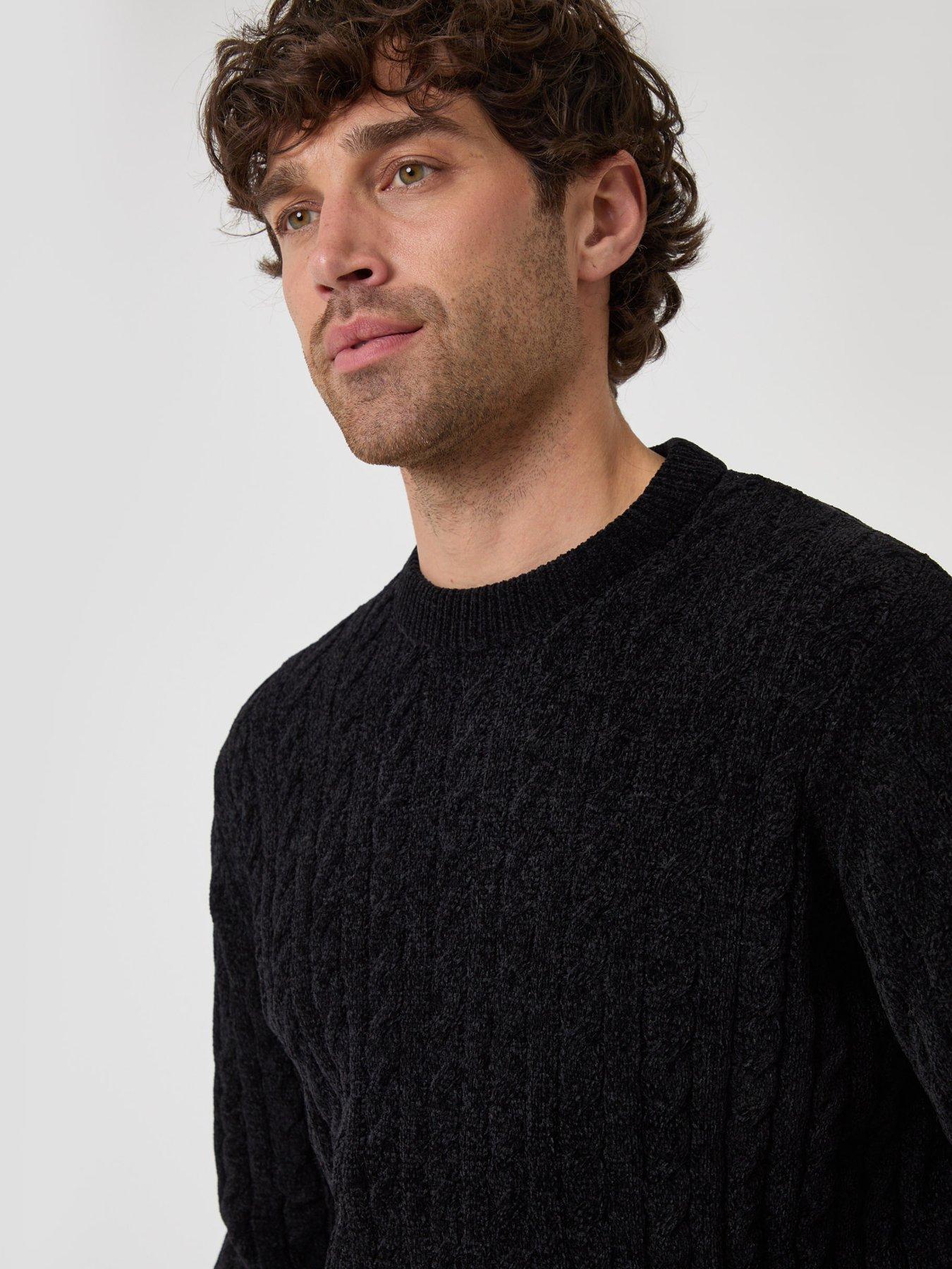 Image 4 of 5 of Threadbare Mens Jumper Crew Jacobson - Black 7gg