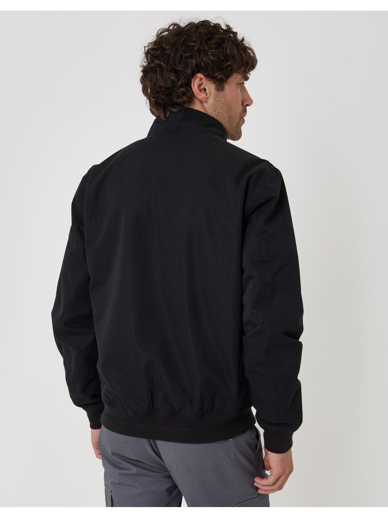 Image 2 of 6 of Threadbare Mens Showerproof Stand Collar Harrington Jacket - Black