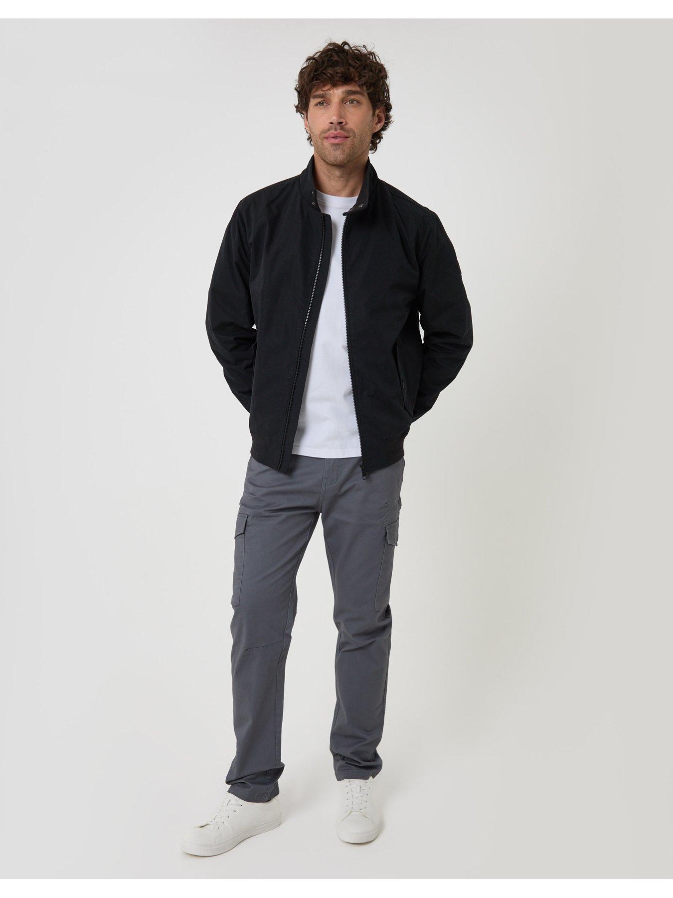 Image 3 of 6 of Threadbare Mens Showerproof Stand Collar Harrington Jacket - Black