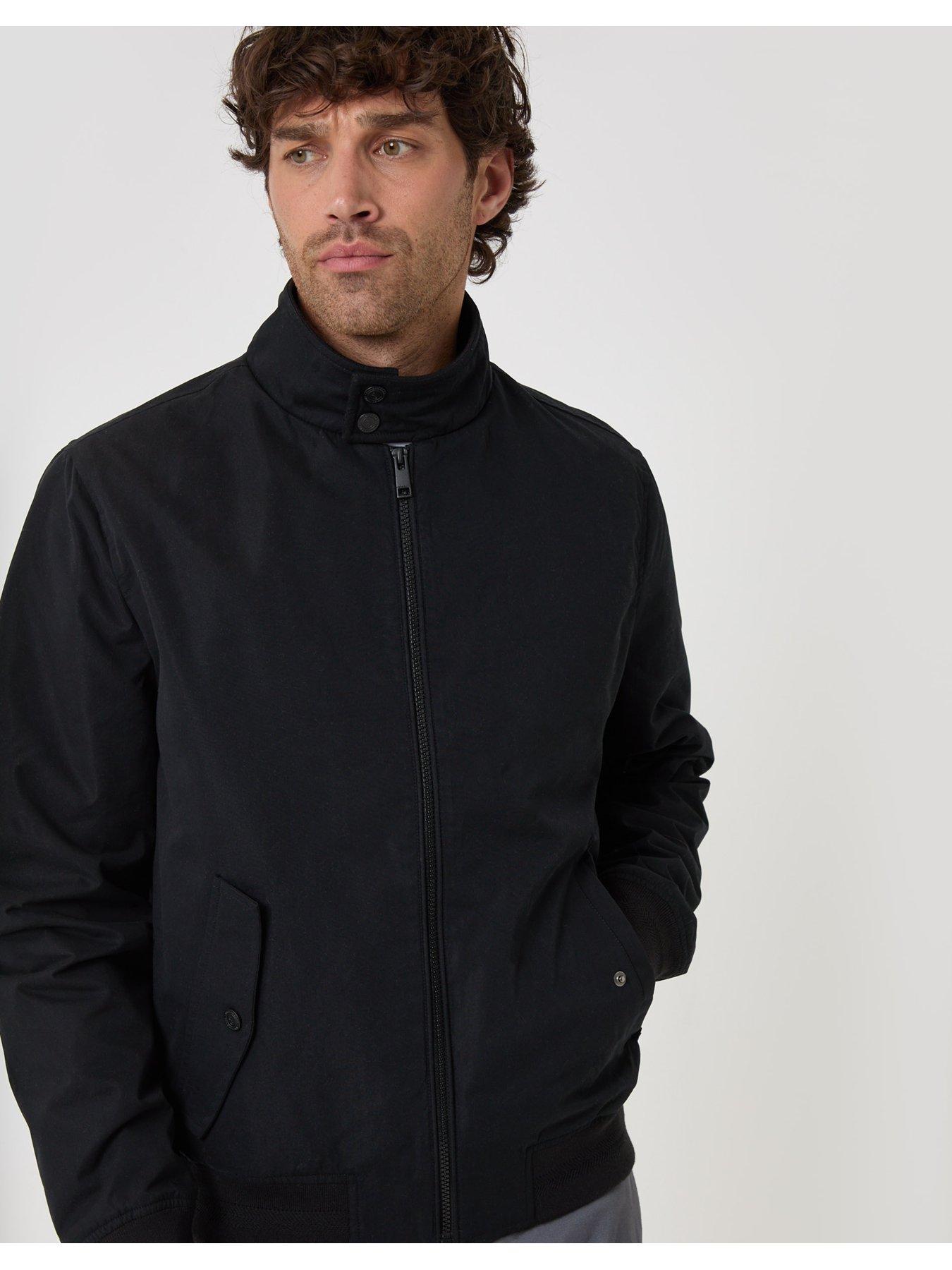 Image 5 of 6 of Threadbare Mens Showerproof Stand Collar Harrington Jacket - Black