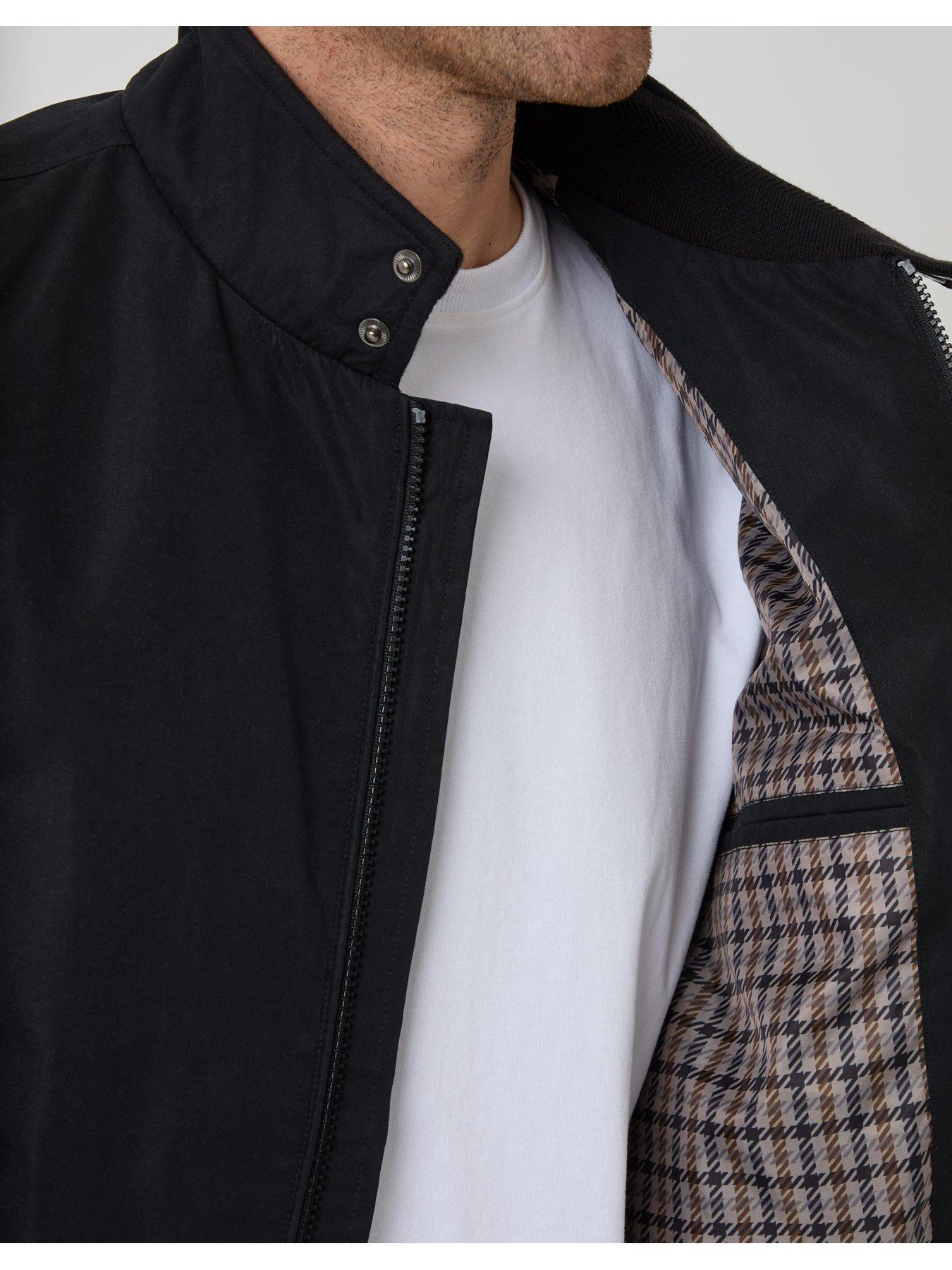 Image 6 of 6 of Threadbare Mens Showerproof Stand Collar Harrington Jacket - Black