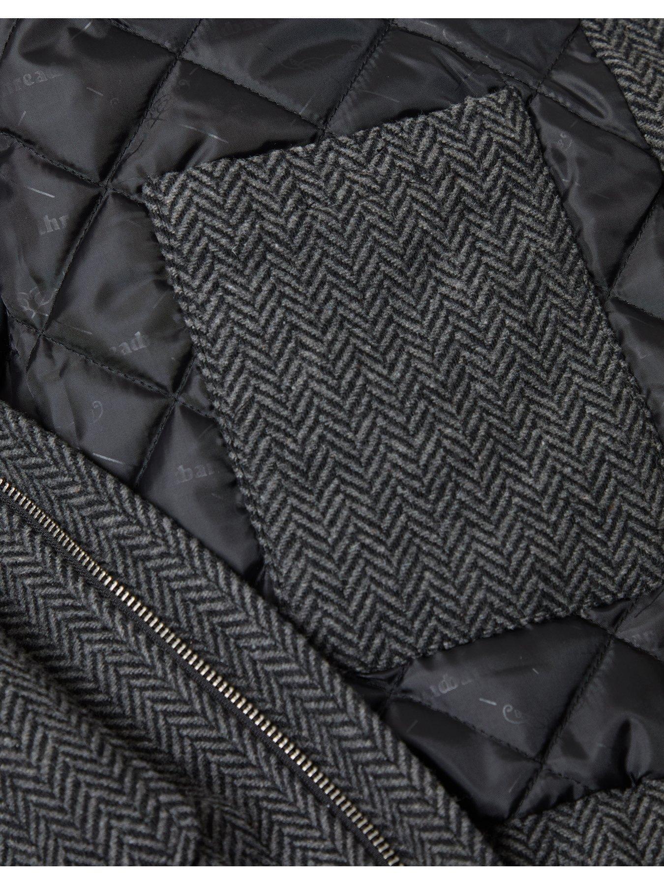 Image 6 of 6 of Threadbare Mens Herringbone Collared Zip Jacket - Grey