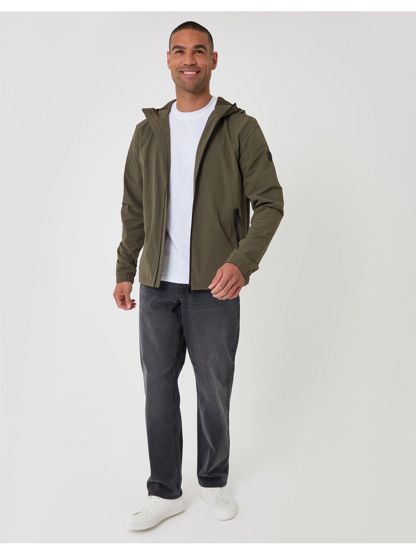 Image 3 of 6 of Threadbare Mens Showerproof Ripstop Hooded Lightweight Jacket - Khaki