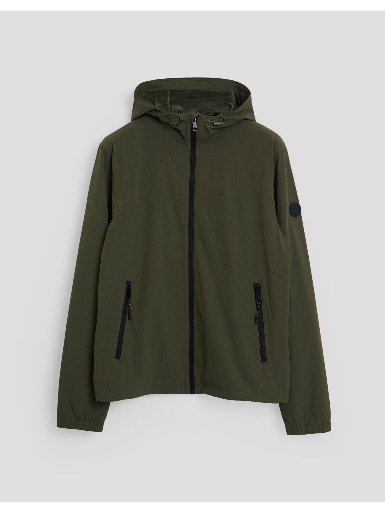 Image 6 of 6 of Threadbare Mens Showerproof Ripstop Hooded Lightweight Jacket - Khaki