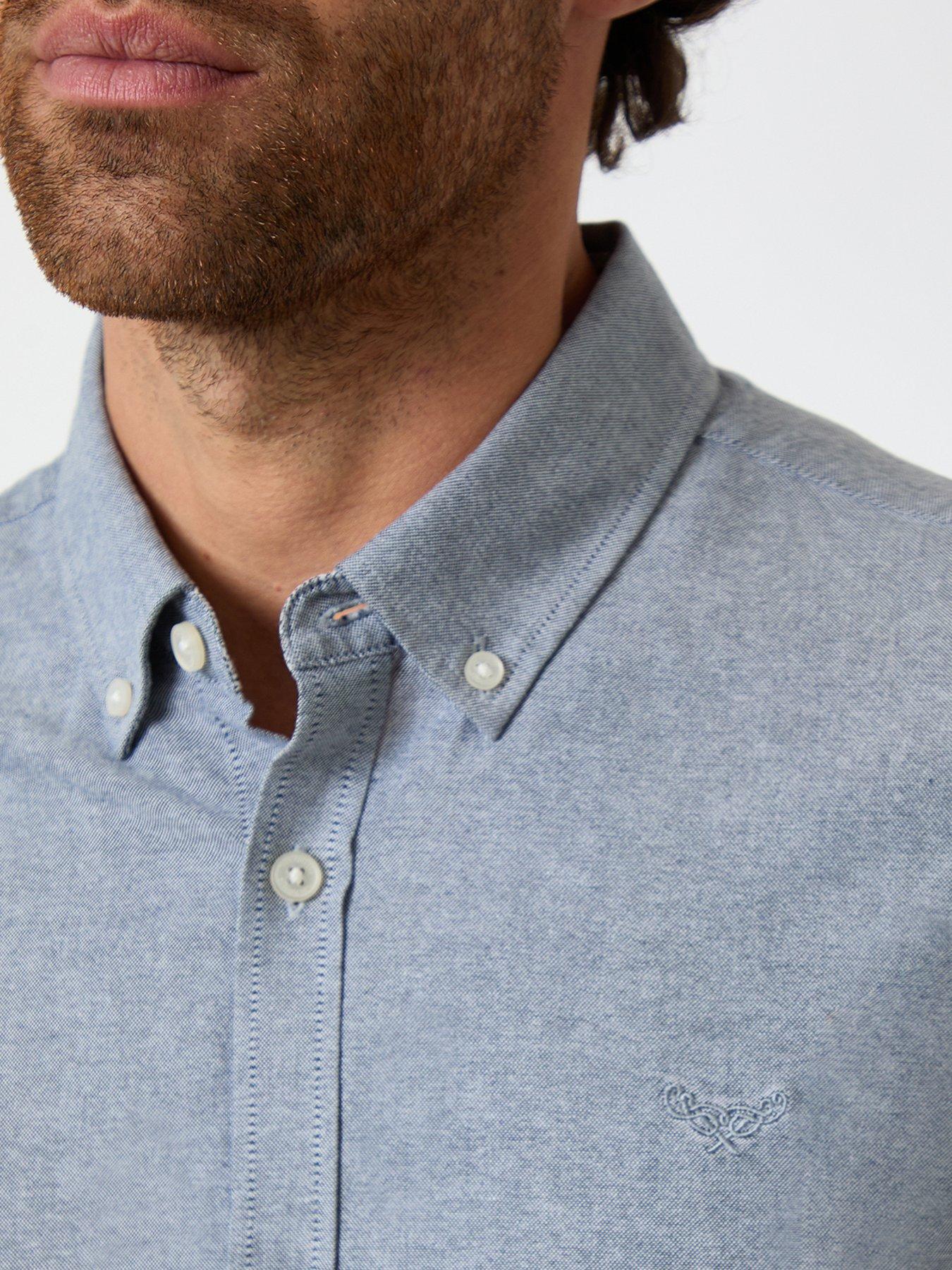 Image 4 of 4 of Threadbare Mens Beacon Oxford Button Down Collar Long Sleeve Shirt - Blue