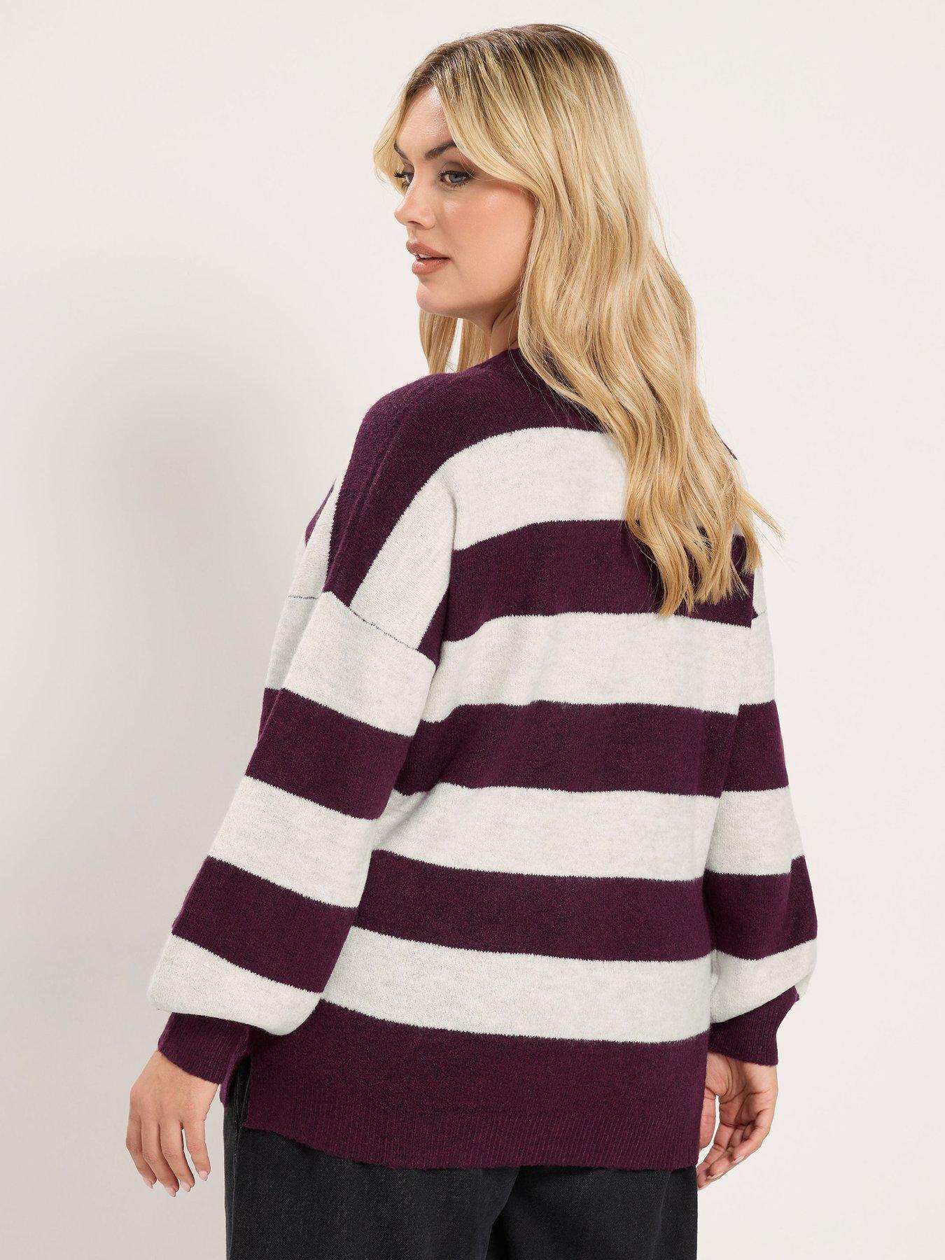 Image 2 of 4 of Yours Curve Crew Neck Stripe Jumper