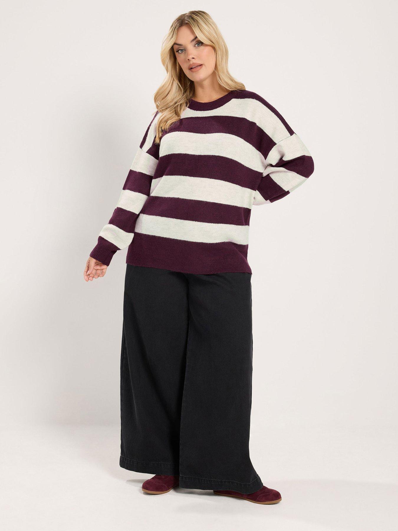 Image 3 of 4 of Yours Curve Crew Neck Stripe Jumper