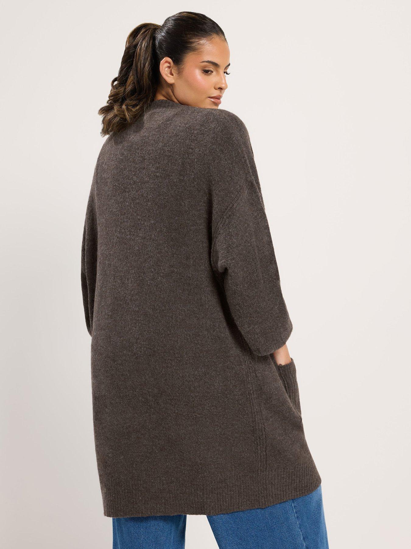 Image 2 of 4 of Yours Curve Balloon Sleeve Midi Cardigan