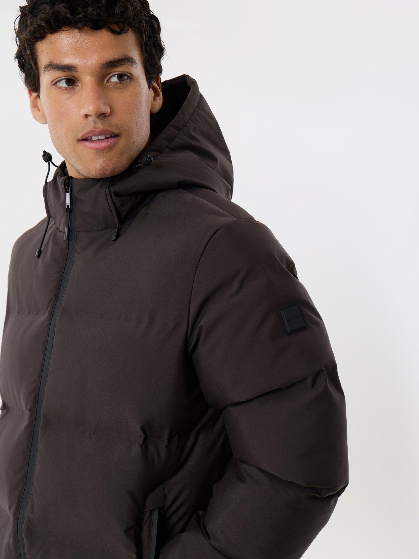 Image 4 of 6 of Threadbare Mens Solund Padded Longline Hooded Jacket - Brown