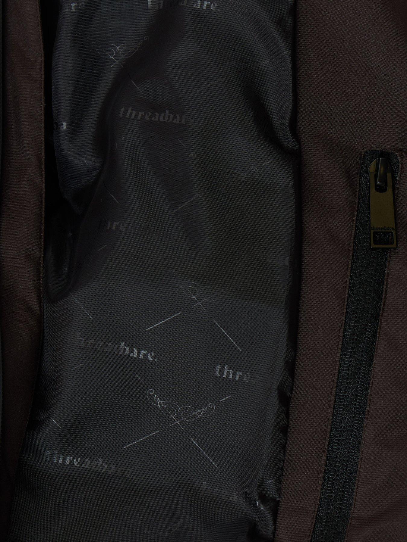 Image 6 of 6 of Threadbare Mens Solund Padded Longline Hooded Jacket - Brown