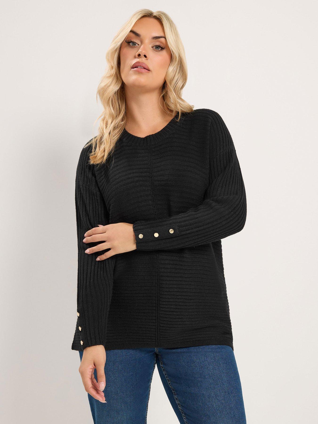 Image 1 of 4 of Yours Curve Rib Button Jumper