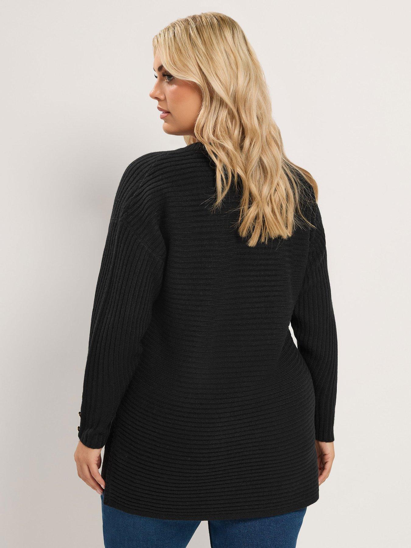 Image 2 of 4 of Yours Curve Rib Button Jumper