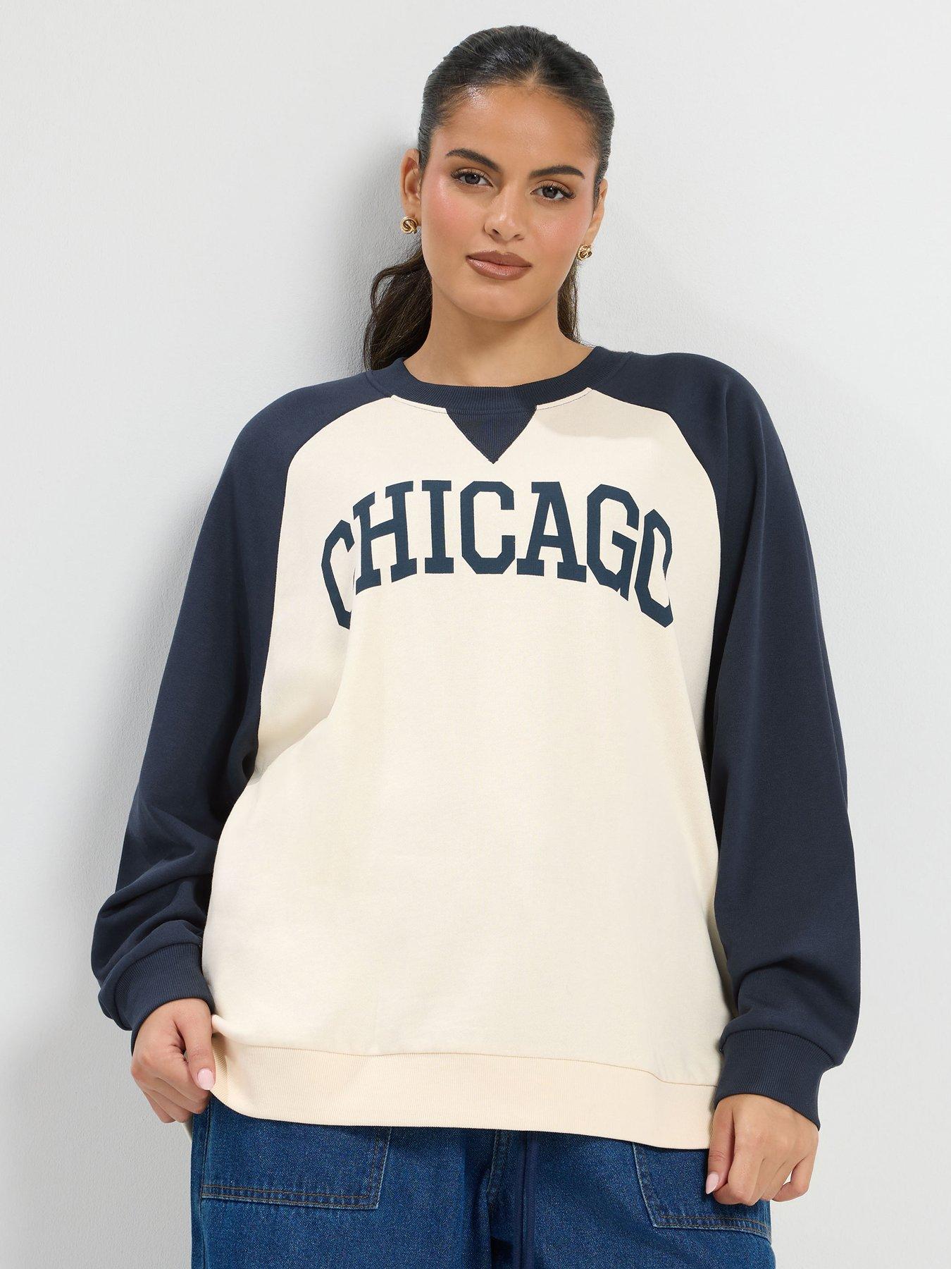 Image 1 of 4 of Yours Curve Chicago Raglan Sweatshirt