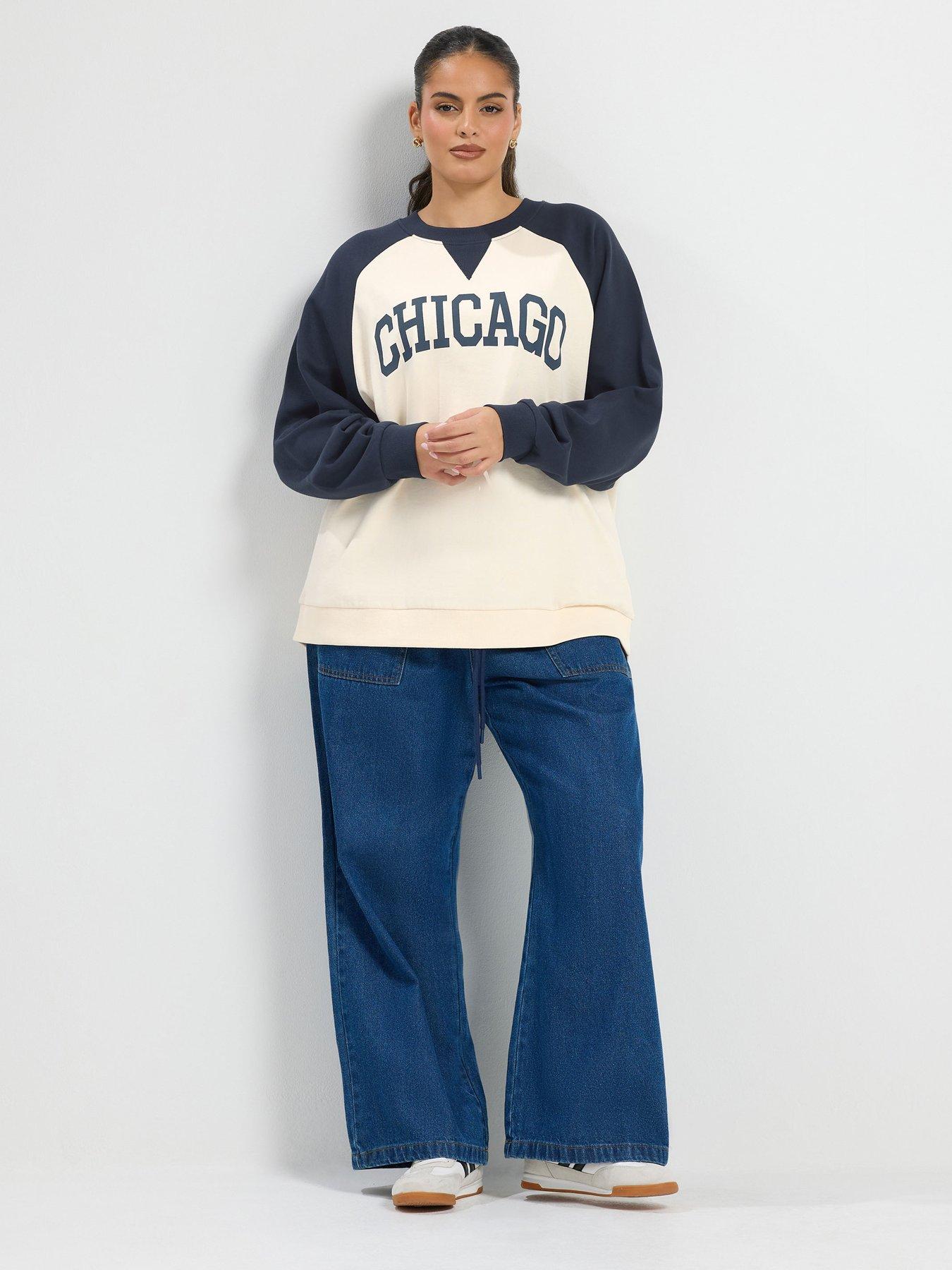 Image 3 of 4 of Yours Curve Chicago Raglan Sweatshirt