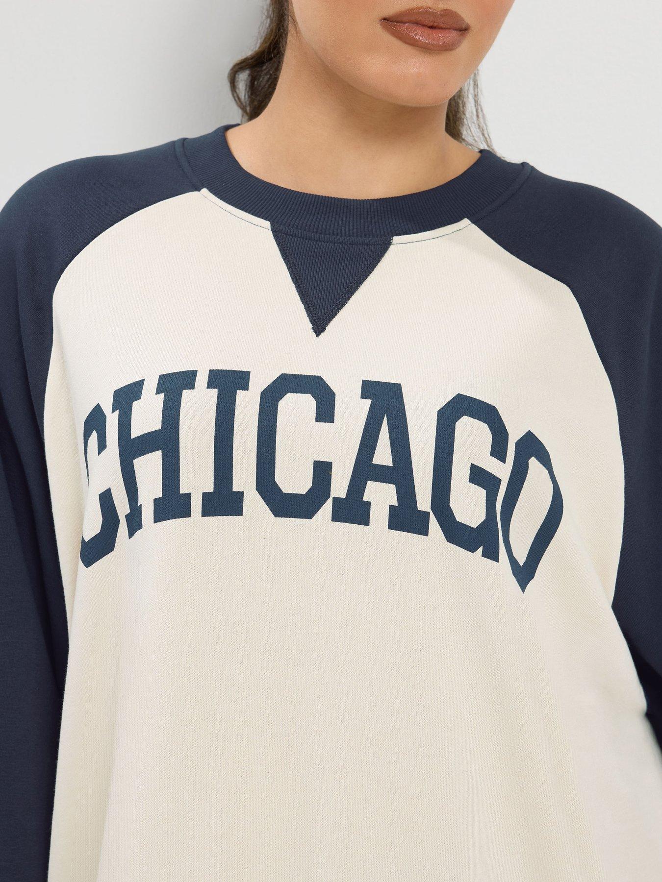 Image 4 of 4 of Yours Curve Chicago Raglan Sweatshirt