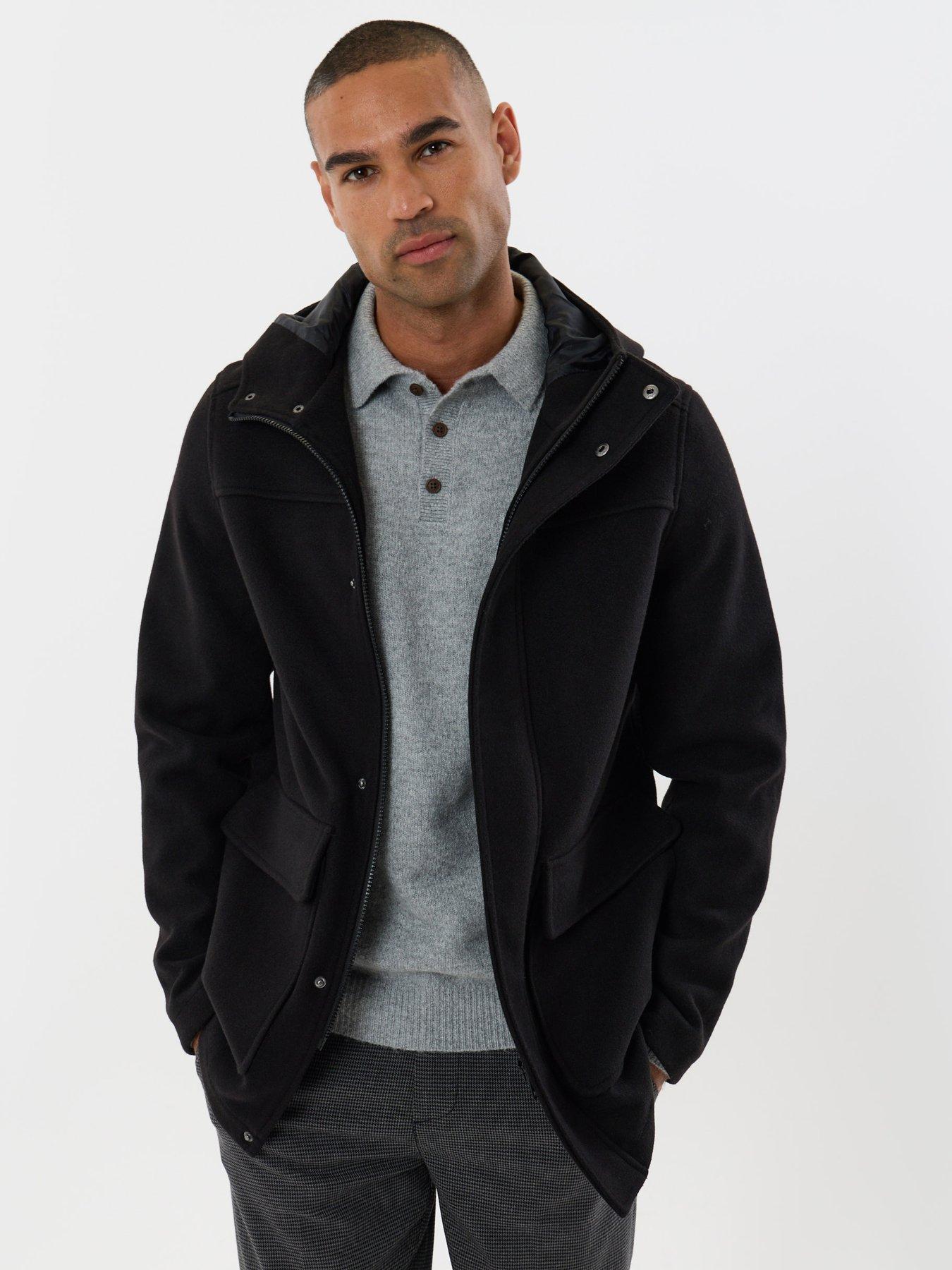 Image 1 of 6 of Threadbare Mens Jacket Arnes - Black (FAUX WOOL)