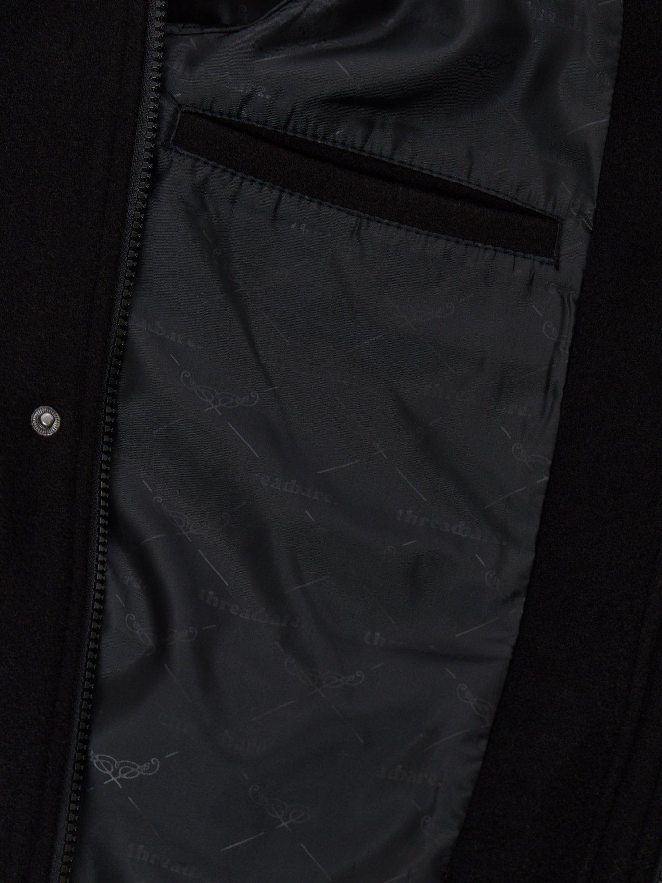 Image 6 of 6 of Threadbare Mens Jacket Arnes - Black (FAUX WOOL)