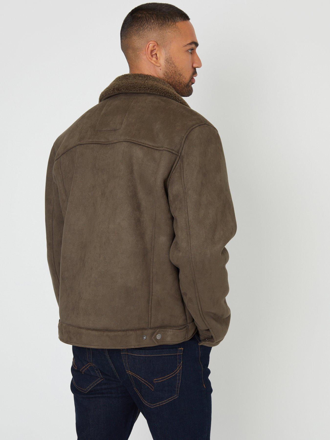 Image 2 of 4 of Threadbare Threadbare Mens Borg Collar Zip-Through Jacket - Green