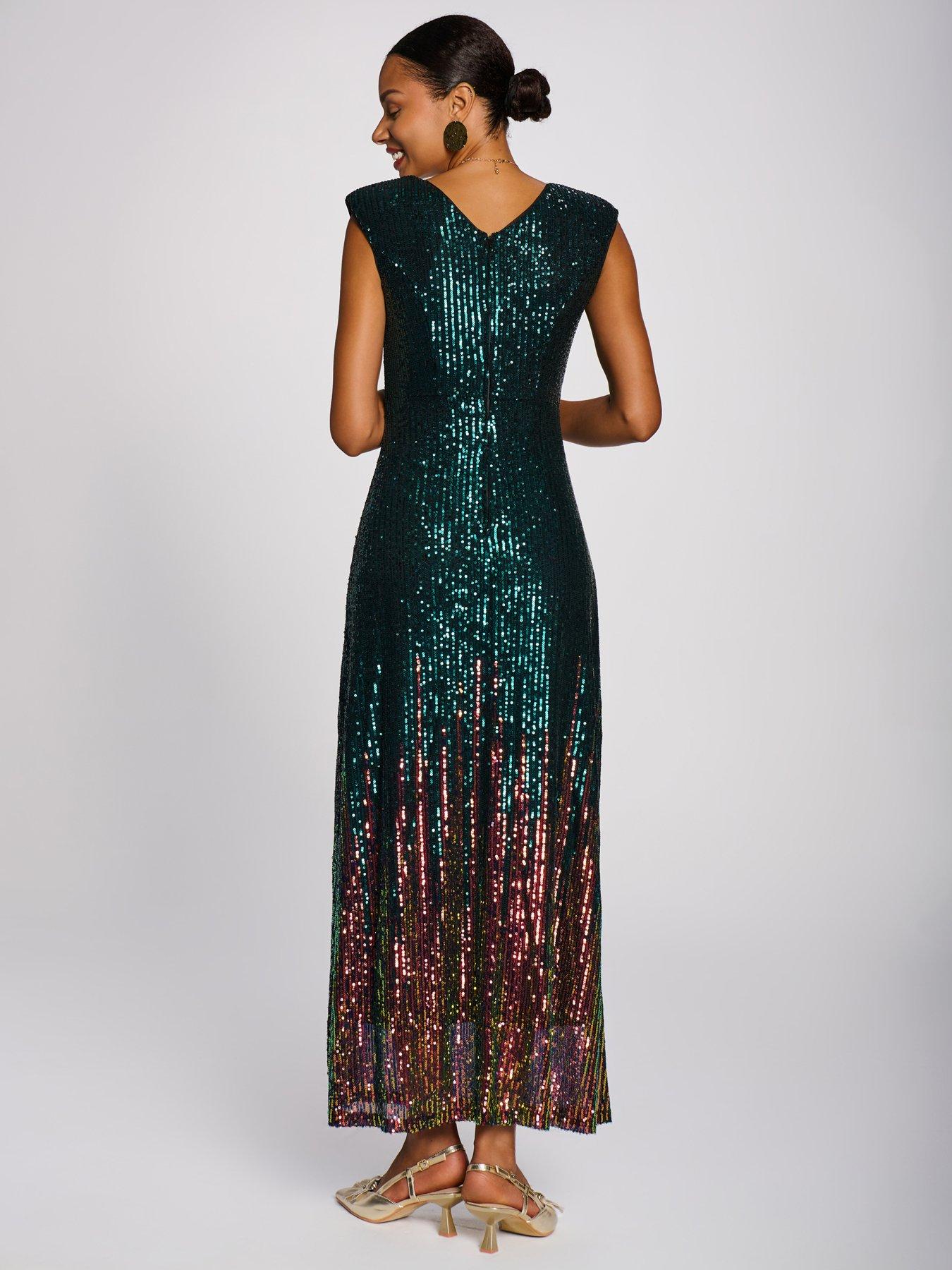 Image 2 of 7 of Jolie Moi Mermaid Patterned Sequin Maxi Dress