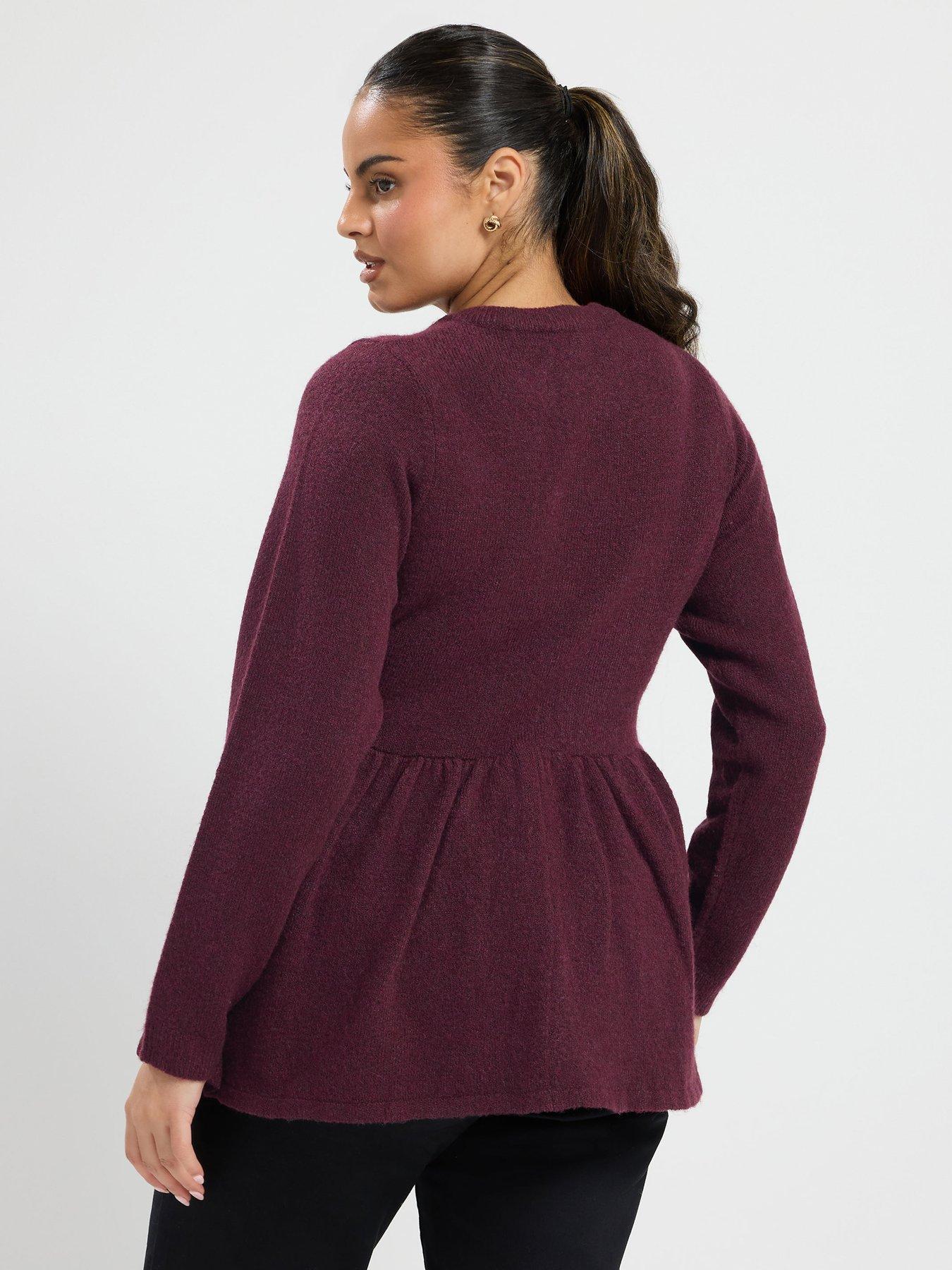 Image 2 of 4 of Yours Curve Peplum Flash Yarn Cardigan