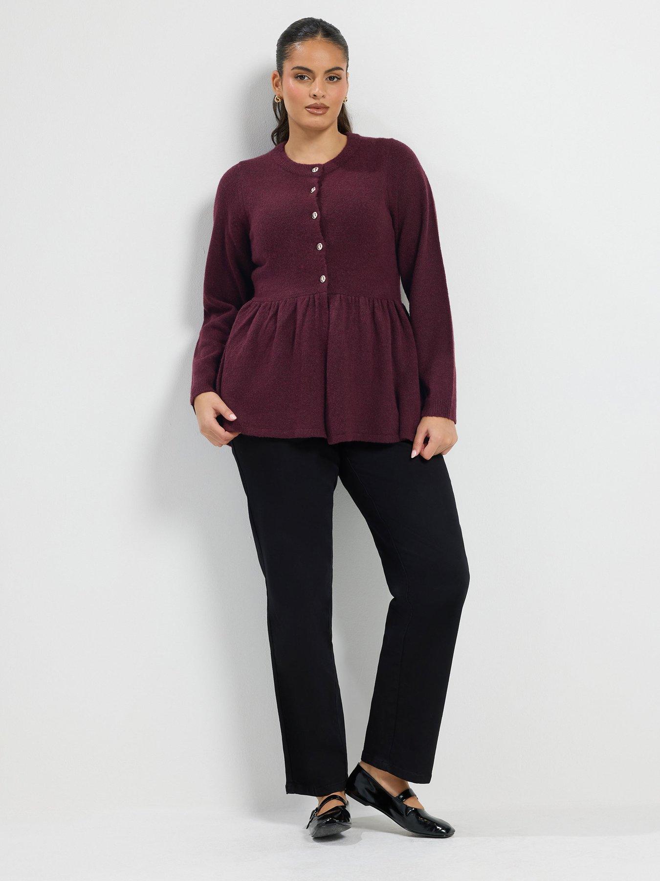Image 3 of 4 of Yours Curve Peplum Flash Yarn Cardigan