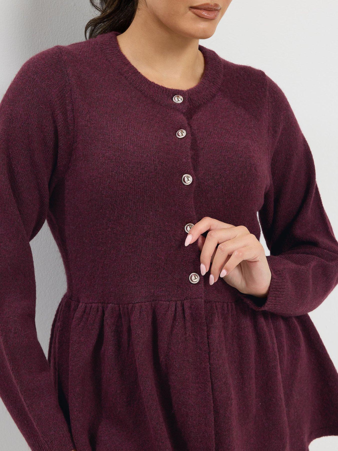 Image 4 of 4 of Yours Curve Peplum Flash Yarn Cardigan