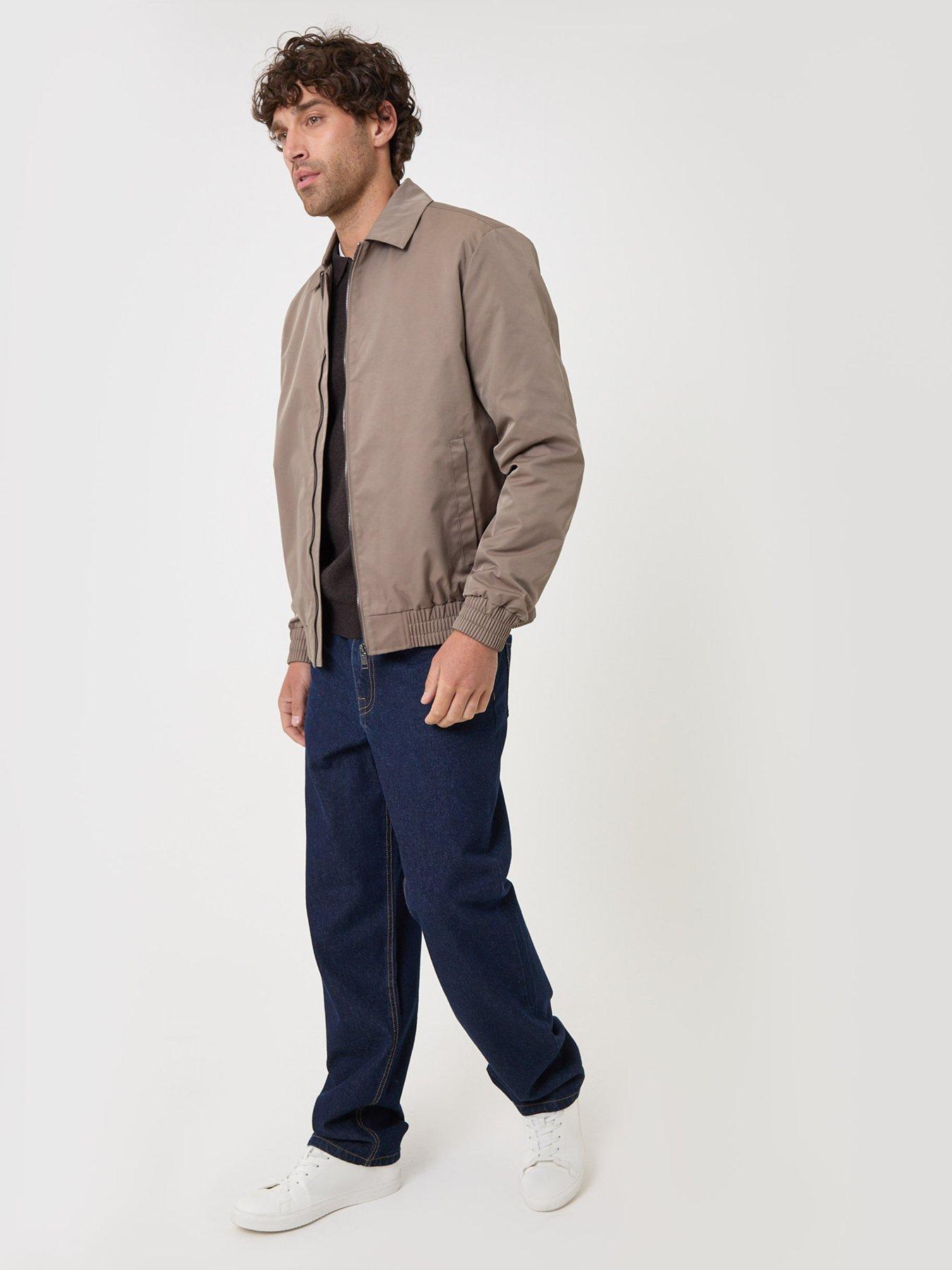 Image 3 of 6 of Threadbare Mens Shower Resistant Stretch Full Zip Jacket - Taupe