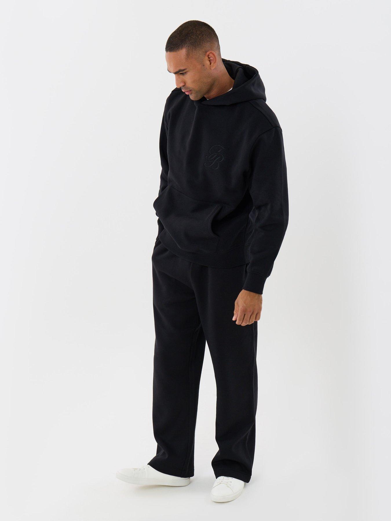 Image 3 of 4 of Threadbare Mens Fleece Hoody Triton - Black (Relaxed Fit ) Was Neptune