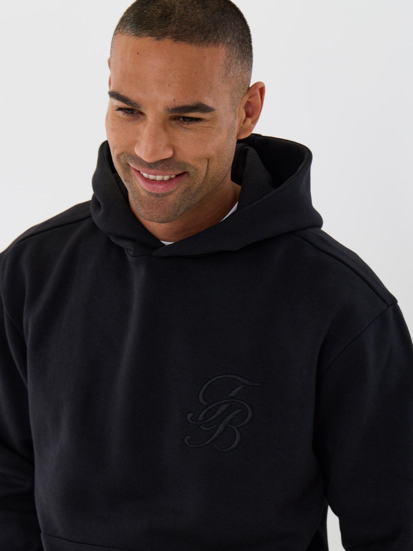 Image 4 of 4 of Threadbare Mens Fleece Hoody Triton - Black (Relaxed Fit ) Was Neptune