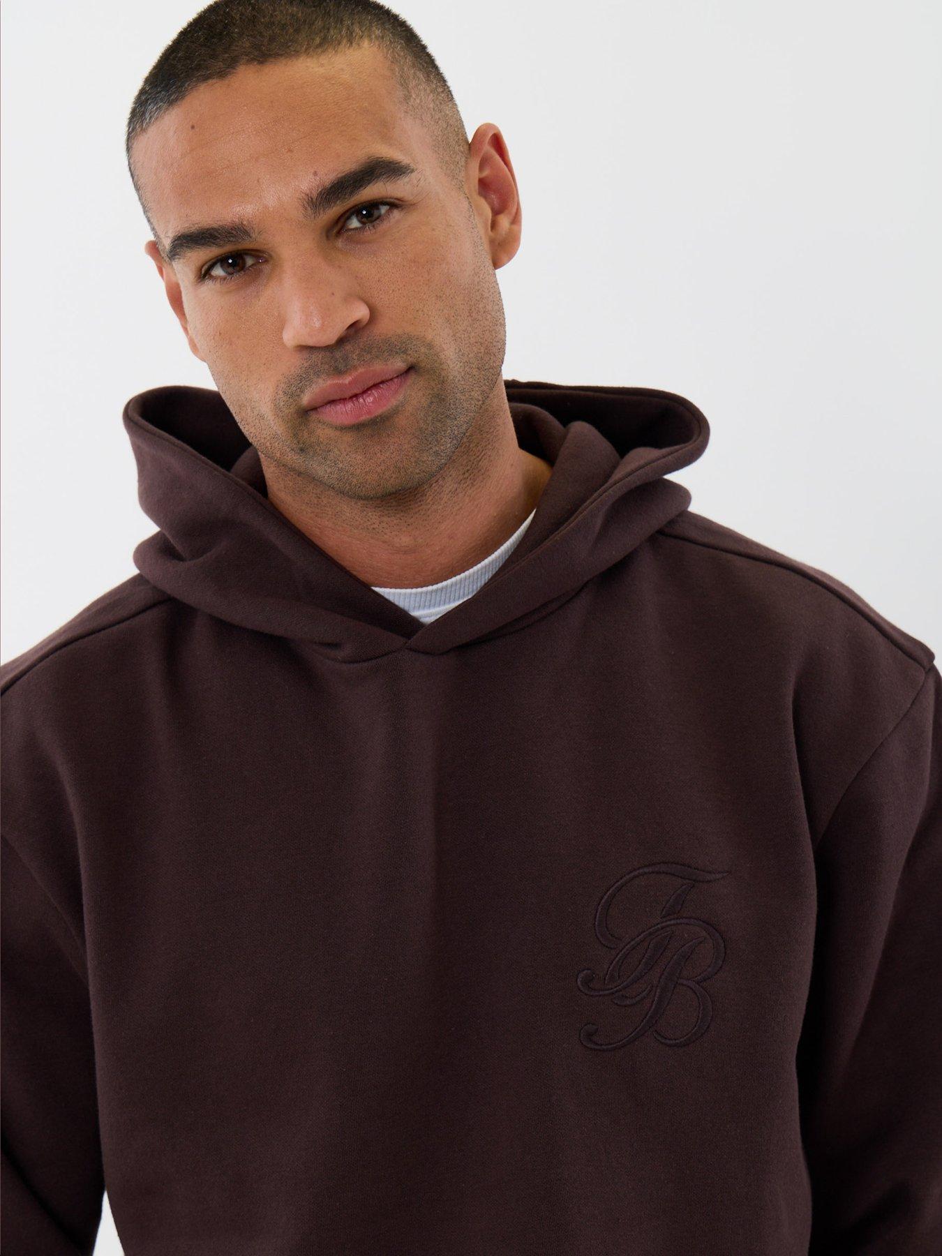 Image 4 of 5 of Threadbare Relaxed Fit Cotton Rich Overhead Hoodie In Chocolate Brown