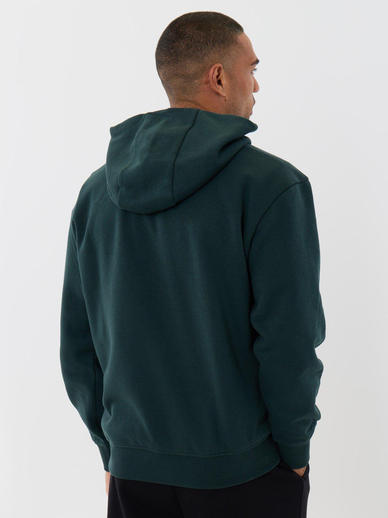 Image 2 of 4 of Threadbare Mens Fleece Hoody Triton - Evergreen (Relaxed Fit ) Was Neptune