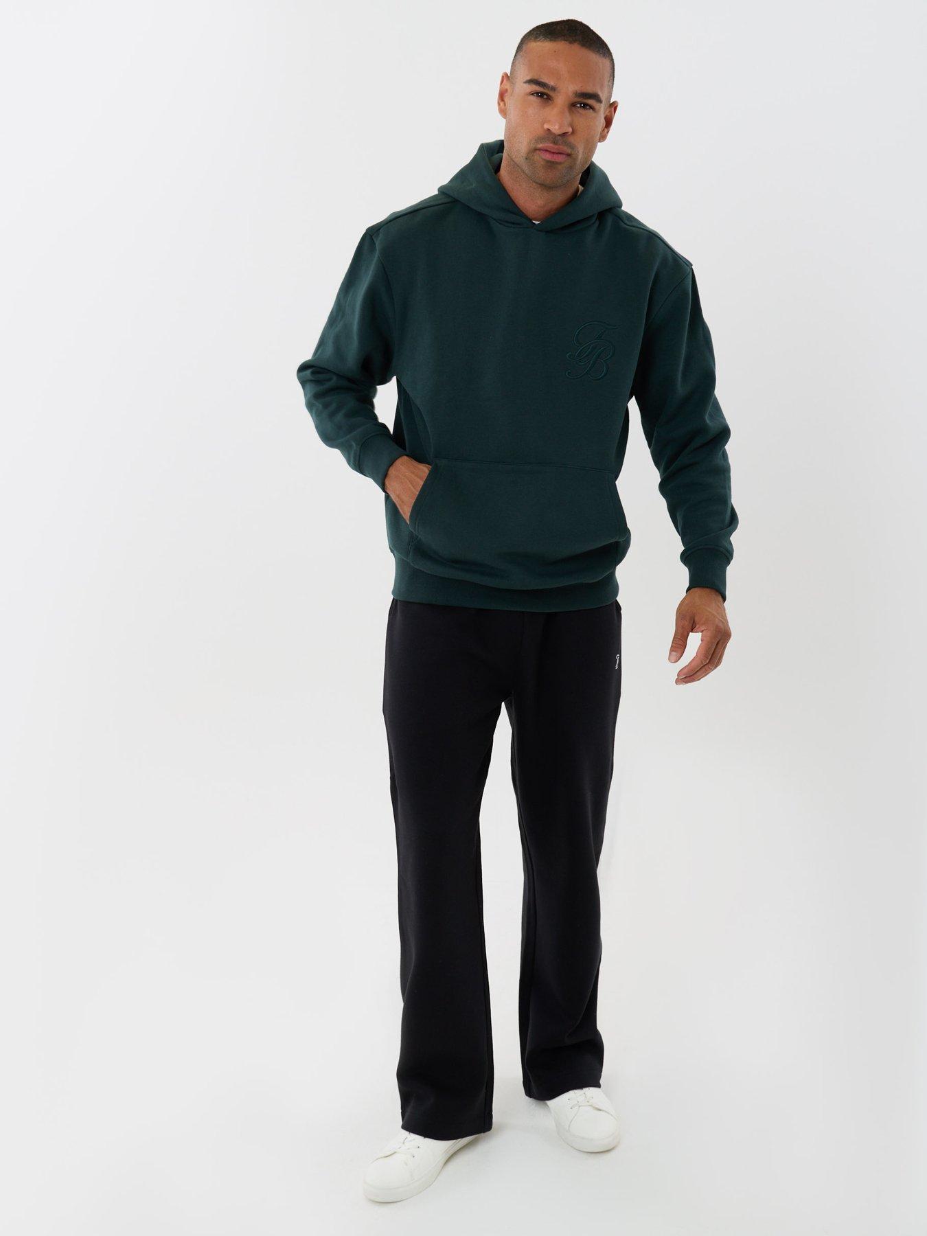 Image 3 of 4 of Threadbare Mens Fleece Hoody Triton - Evergreen (Relaxed Fit ) Was Neptune