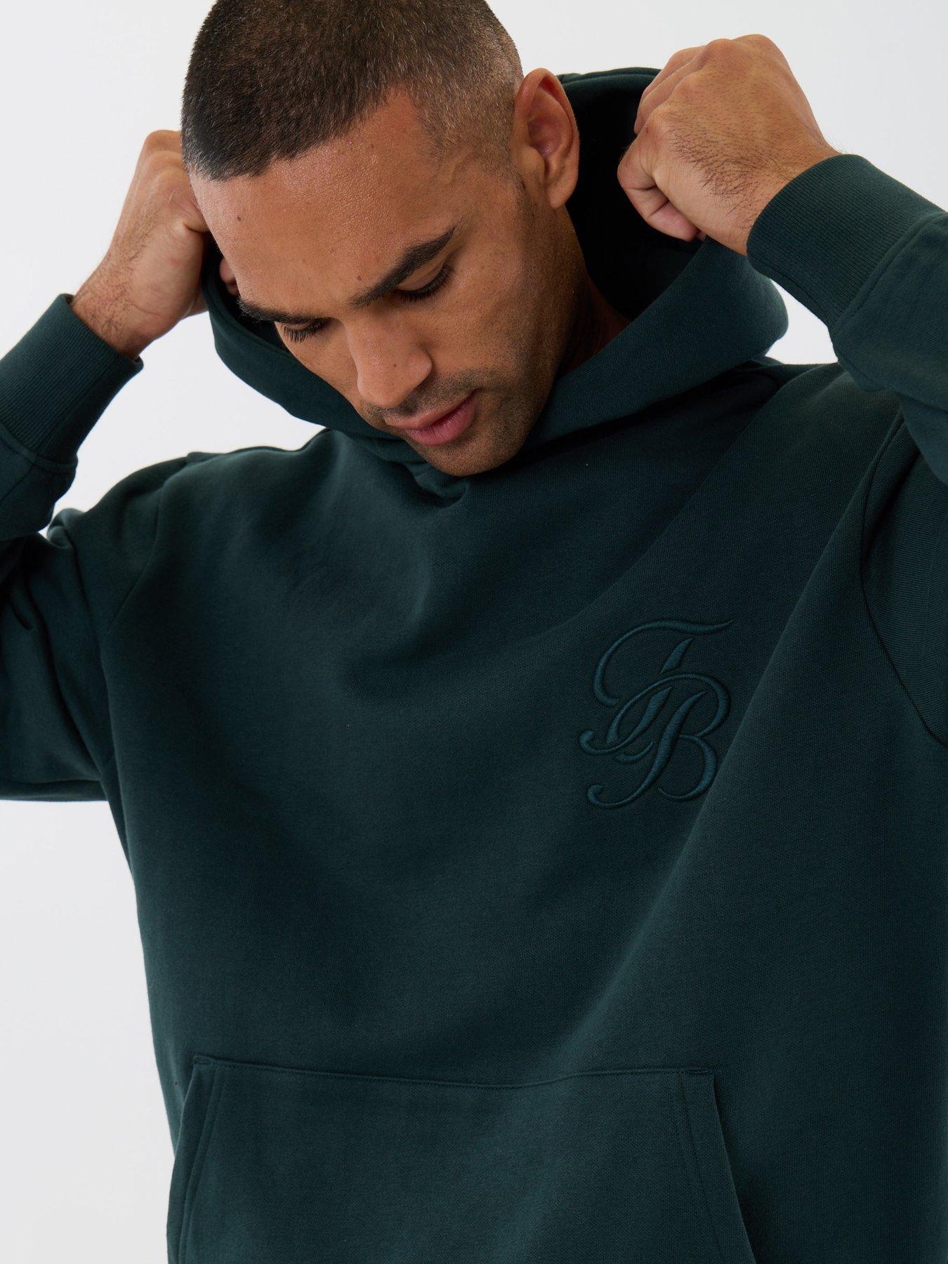 Image 4 of 4 of Threadbare Mens Fleece Hoody Triton - Evergreen (Relaxed Fit ) Was Neptune