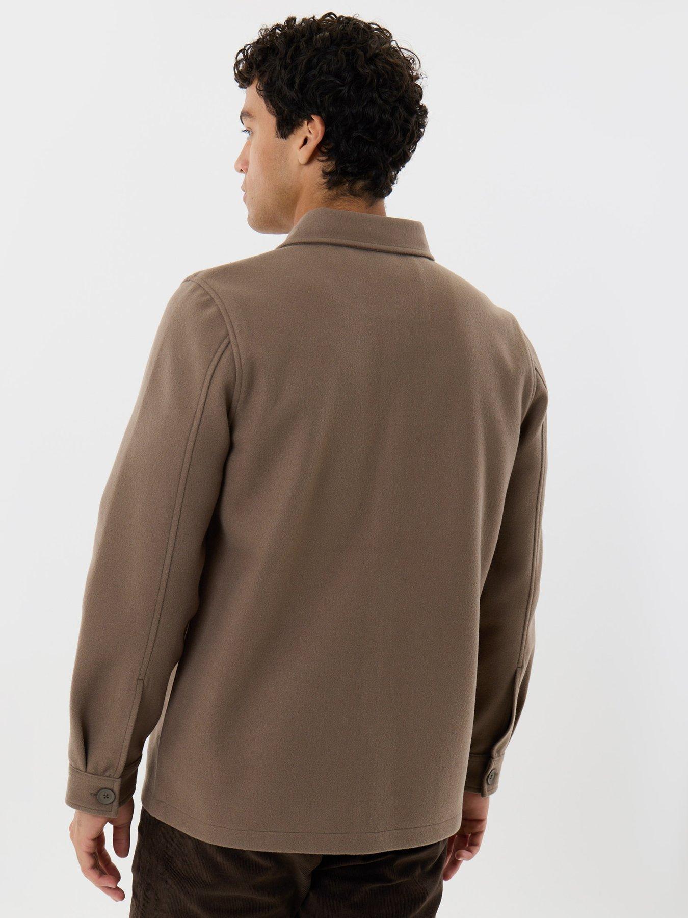 Image 2 of 5 of Threadbare Mens Button-Through Patch Pocket Shacket - Mushroom Brown