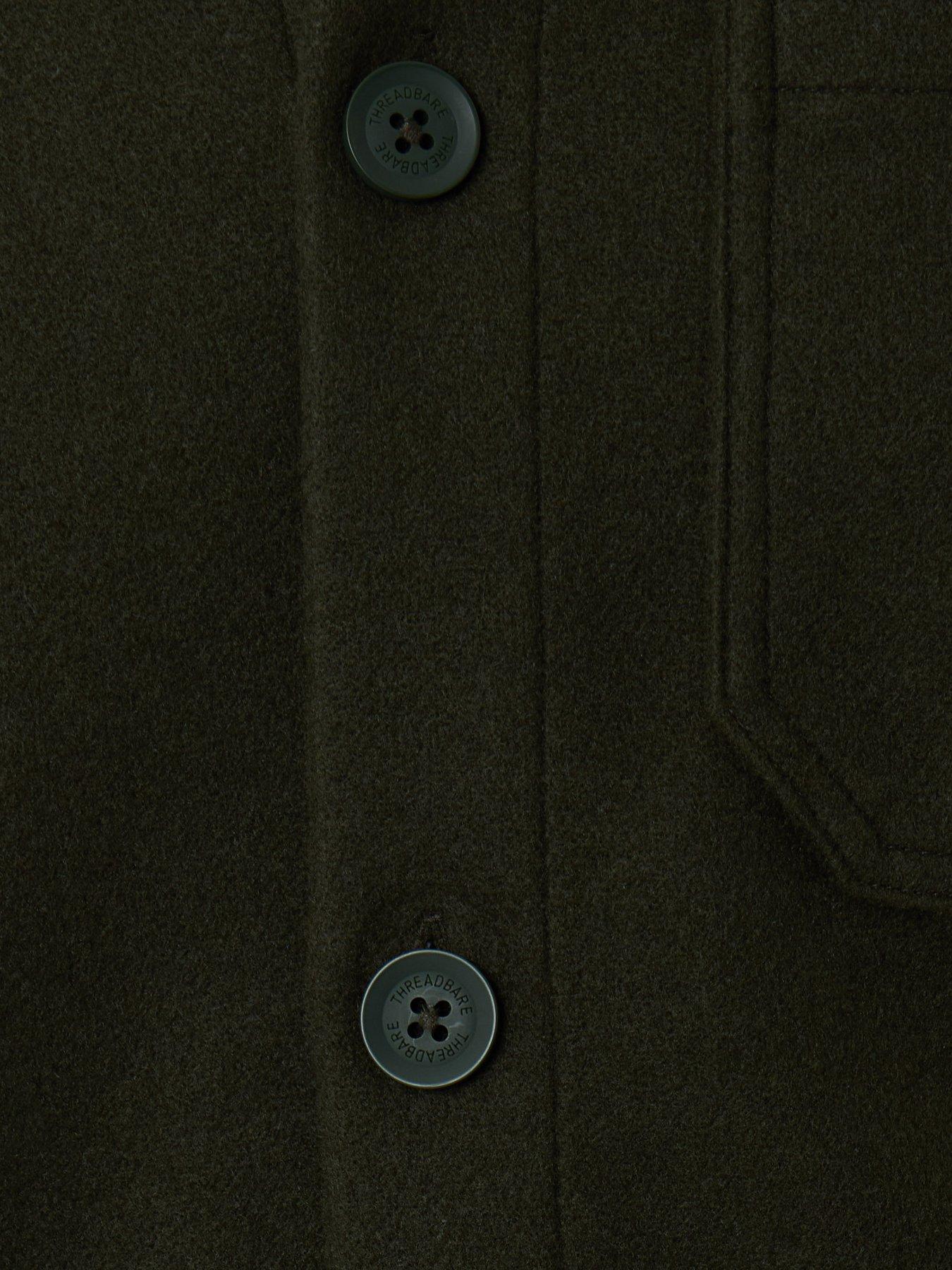 Image 5 of 5 of Threadbare Long Sleeve Button Up Shacket In Forest Green