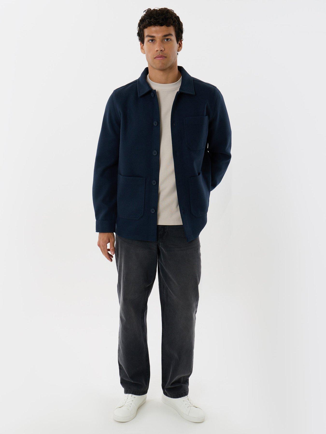 Image 3 of 5 of Threadbare Mens Albania Button-Through Shacket - Navy