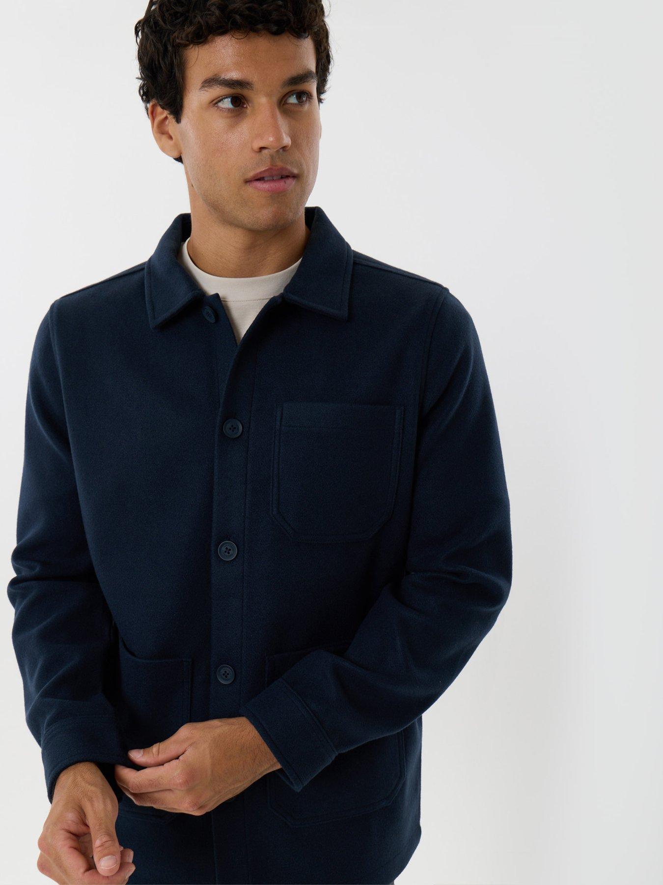 Image 4 of 5 of Threadbare Mens Albania Button-Through Shacket - Navy
