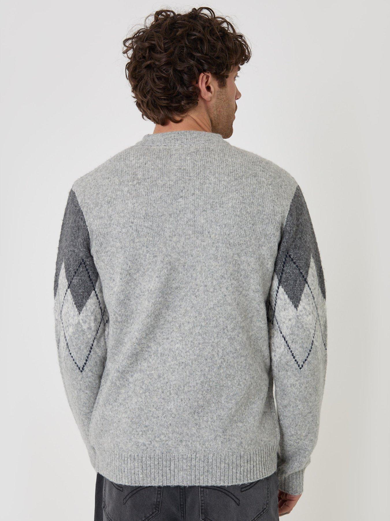 Image 2 of 4 of Threadbare Mens Cardigan Patton - Charcoal/Grey Marl 7gg (was Patrick)