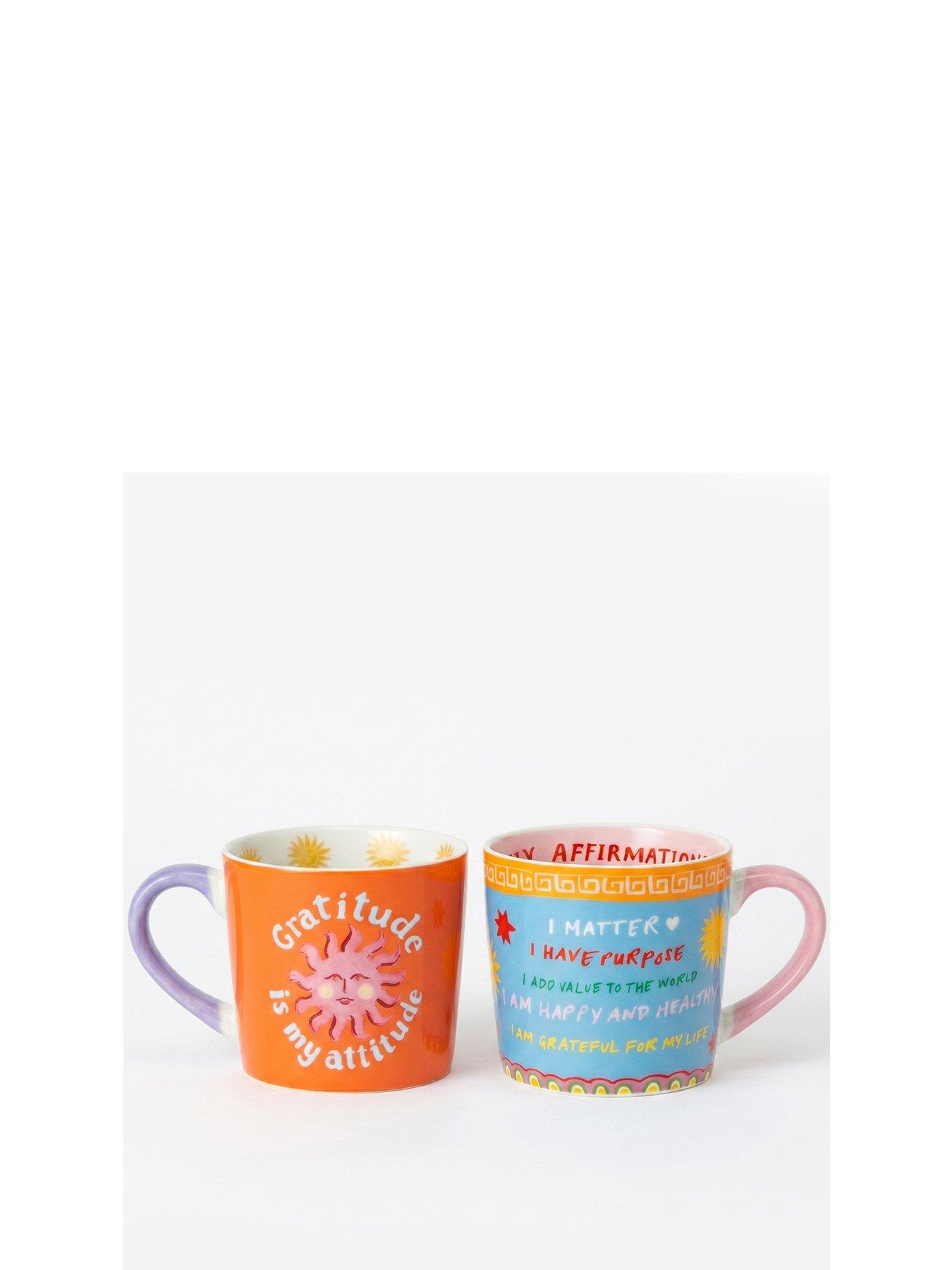 Image 2 of 6 of Eleanor Bowmer Eleanor Bowmer Daily Affirmations &amp; Gratitude Is My Attitude Mug Set