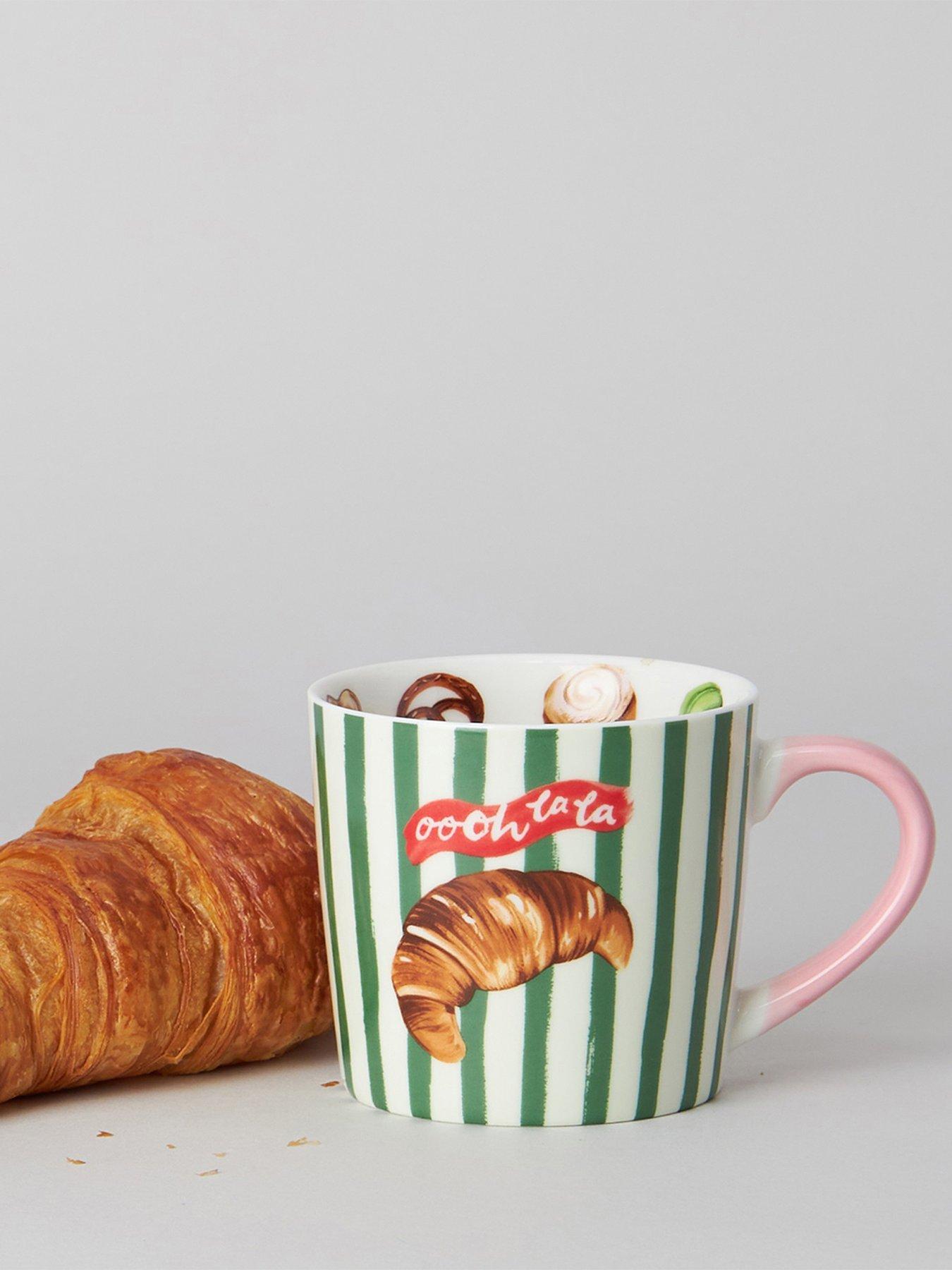 Image 4 of 5 of Eleanor Bowmer Eleanor Bowmer Good Morning Croissant Mug &amp; Ohh Lala Croissant Mug Set