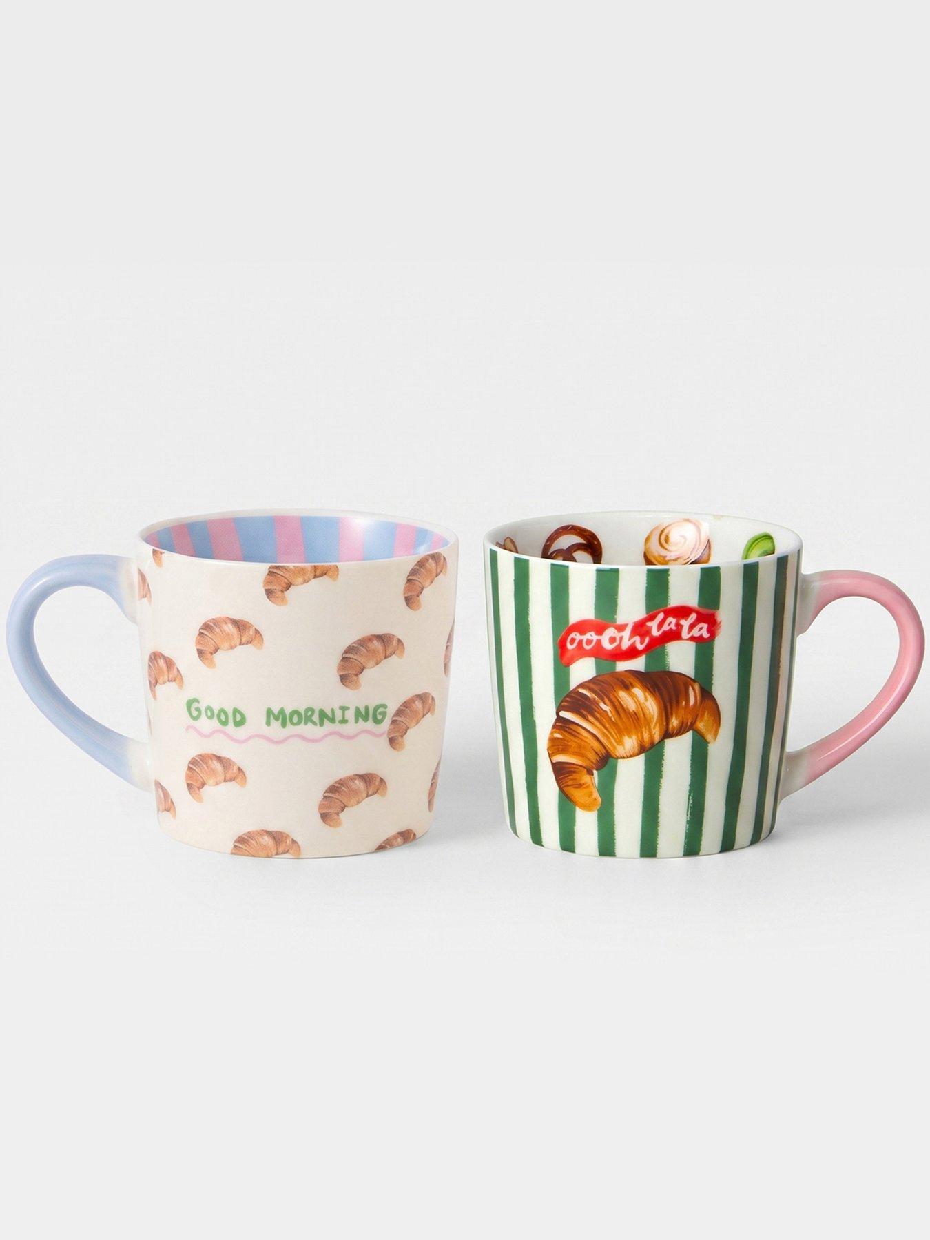 Image 5 of 5 of Eleanor Bowmer Eleanor Bowmer Good Morning Croissant Mug &amp; Ohh Lala Croissant Mug Set
