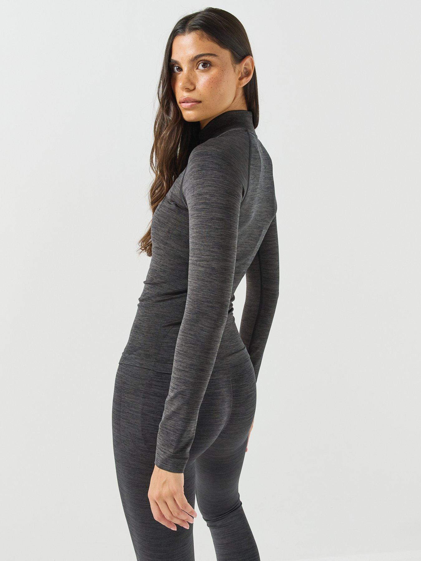 Image 2 of 6 of Montirex Womens Seamless Stretch Full Zip Sweatshirt - Black