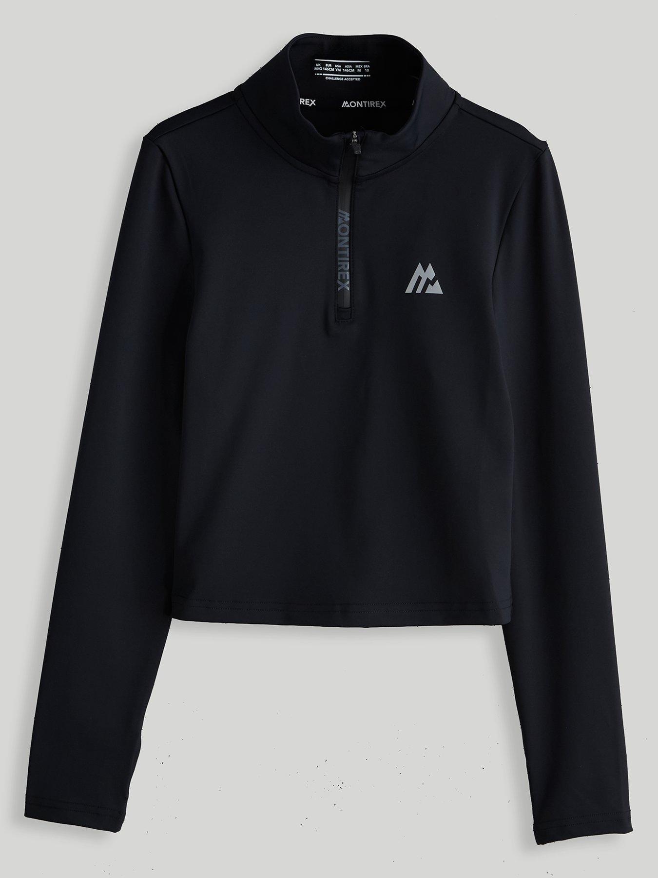 Image 1 of 4 of Montirex Girls Icon Stretch 1/4 Zip Top - Black