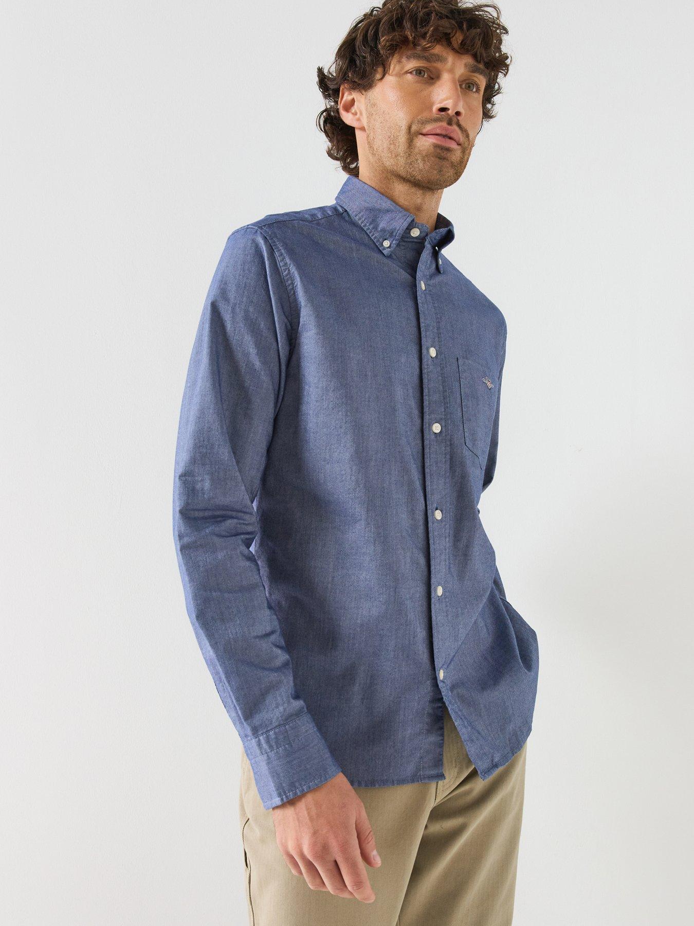 Image 1 of 6 of GANT Mens Regular Fit Classic long Sleeved Oxford Shirt - Light Blue