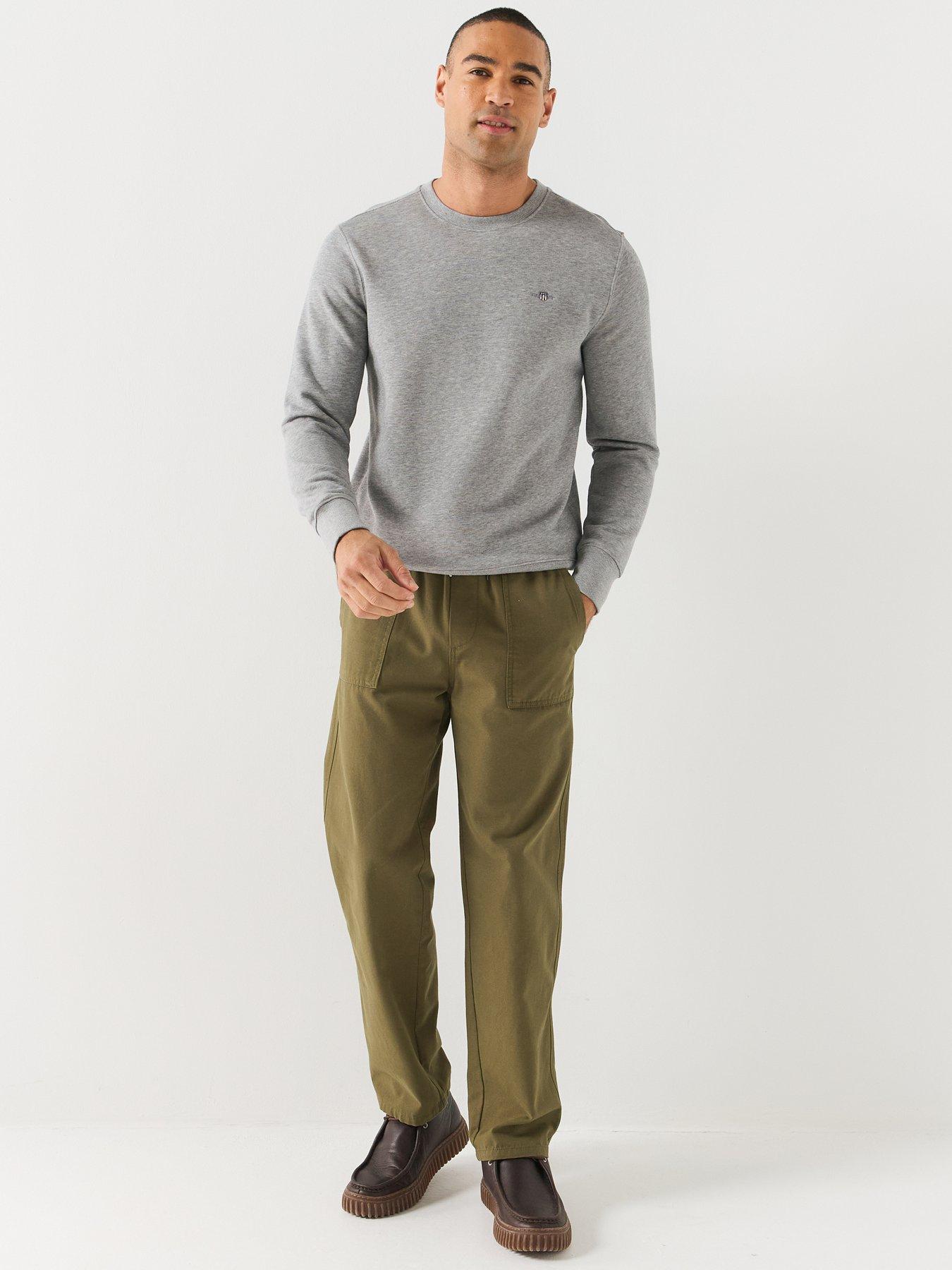 Image 3 of 7 of GANT Mens Shield Regular Fit Sweatshirt - Light Grey