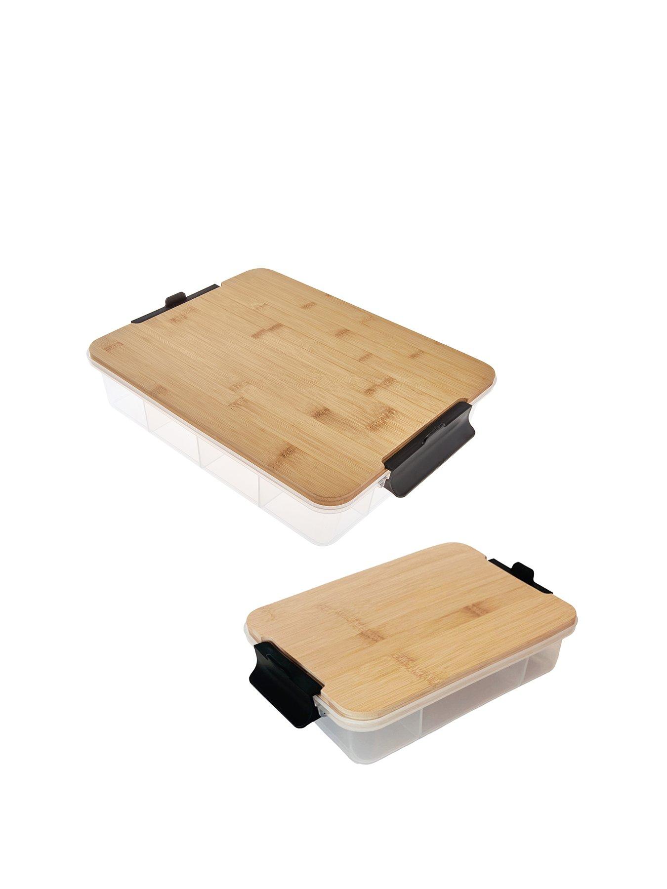 Image 2 of 4 of KitchenAid Farberware SnackleBox Bamboo Board and Box Set, 7 and 11 Compartments