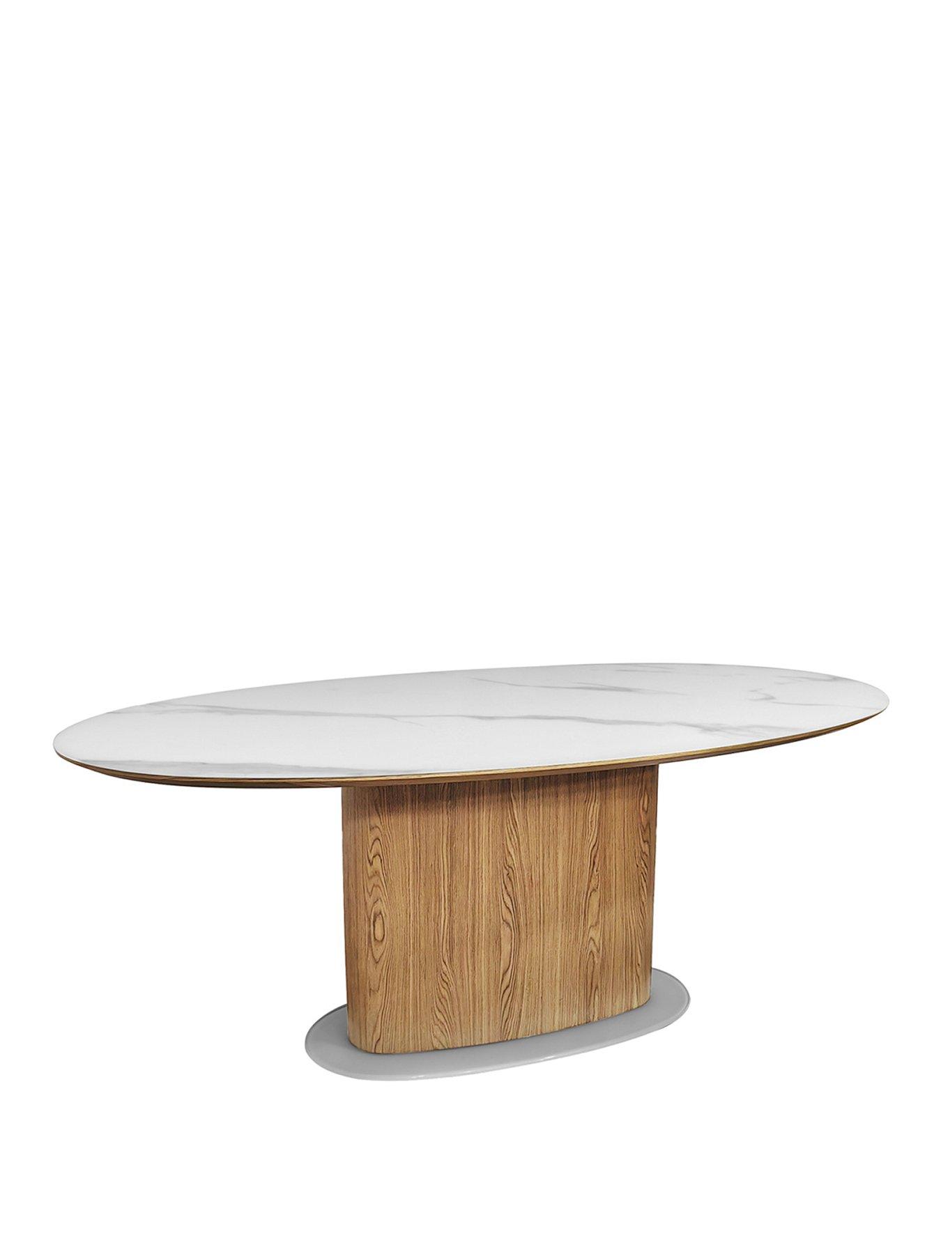 Image 1 of 4 of Bentley Designs Marlow Glass Top 6 Seater Dining Table