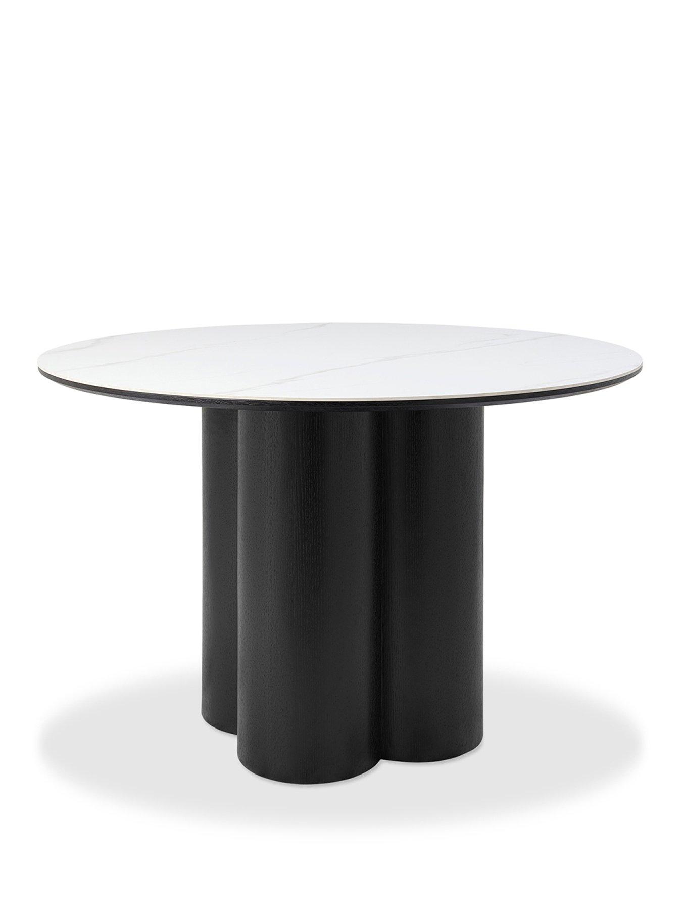 Image 2 of 5 of Bentley Designs Warren Matt White Sintered Stone 4 Seater Dining Table